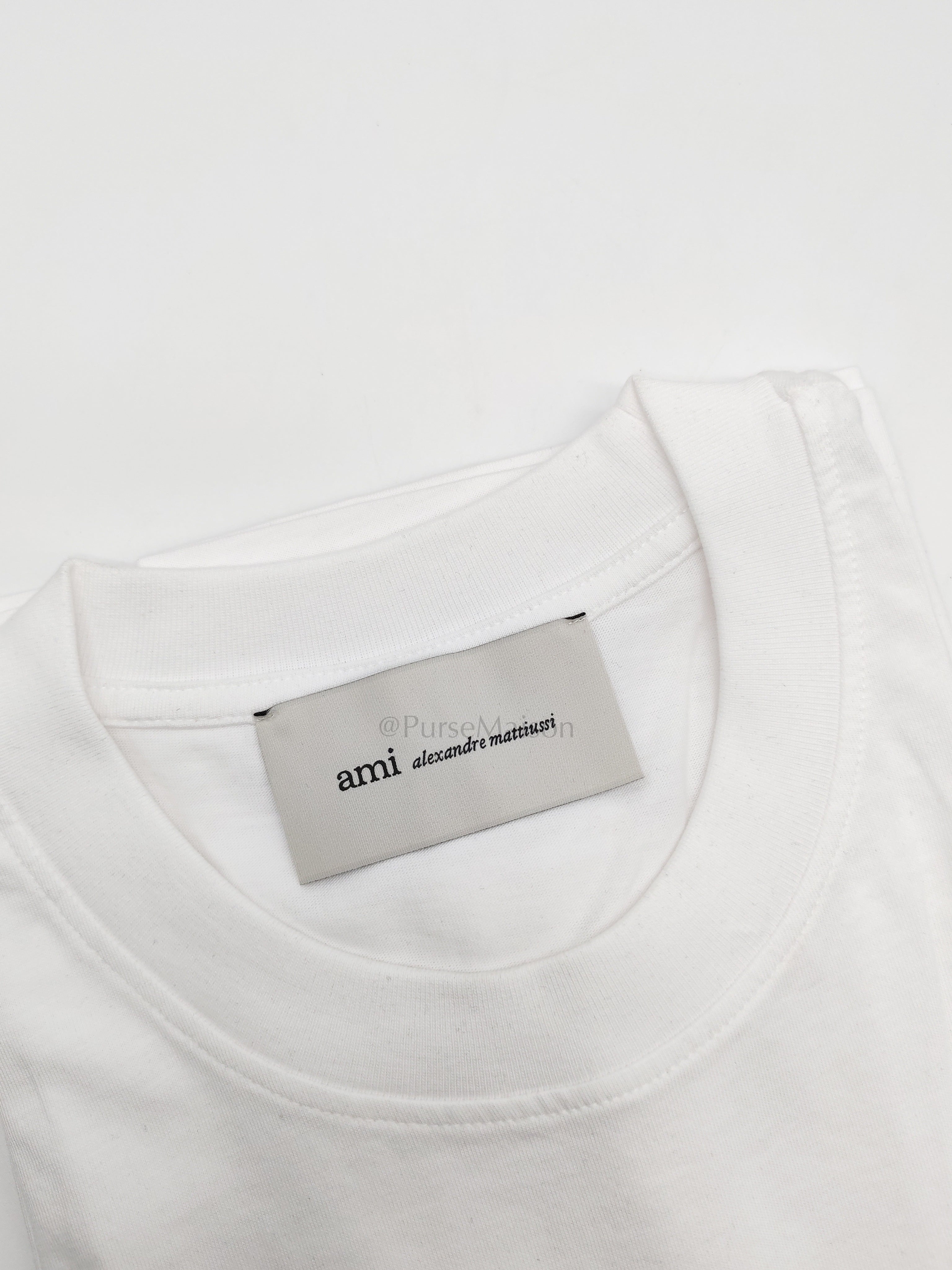Ami De Coeur Cotton T-Shirt in White Size Medium | Purse Maison Luxury Bags Shop