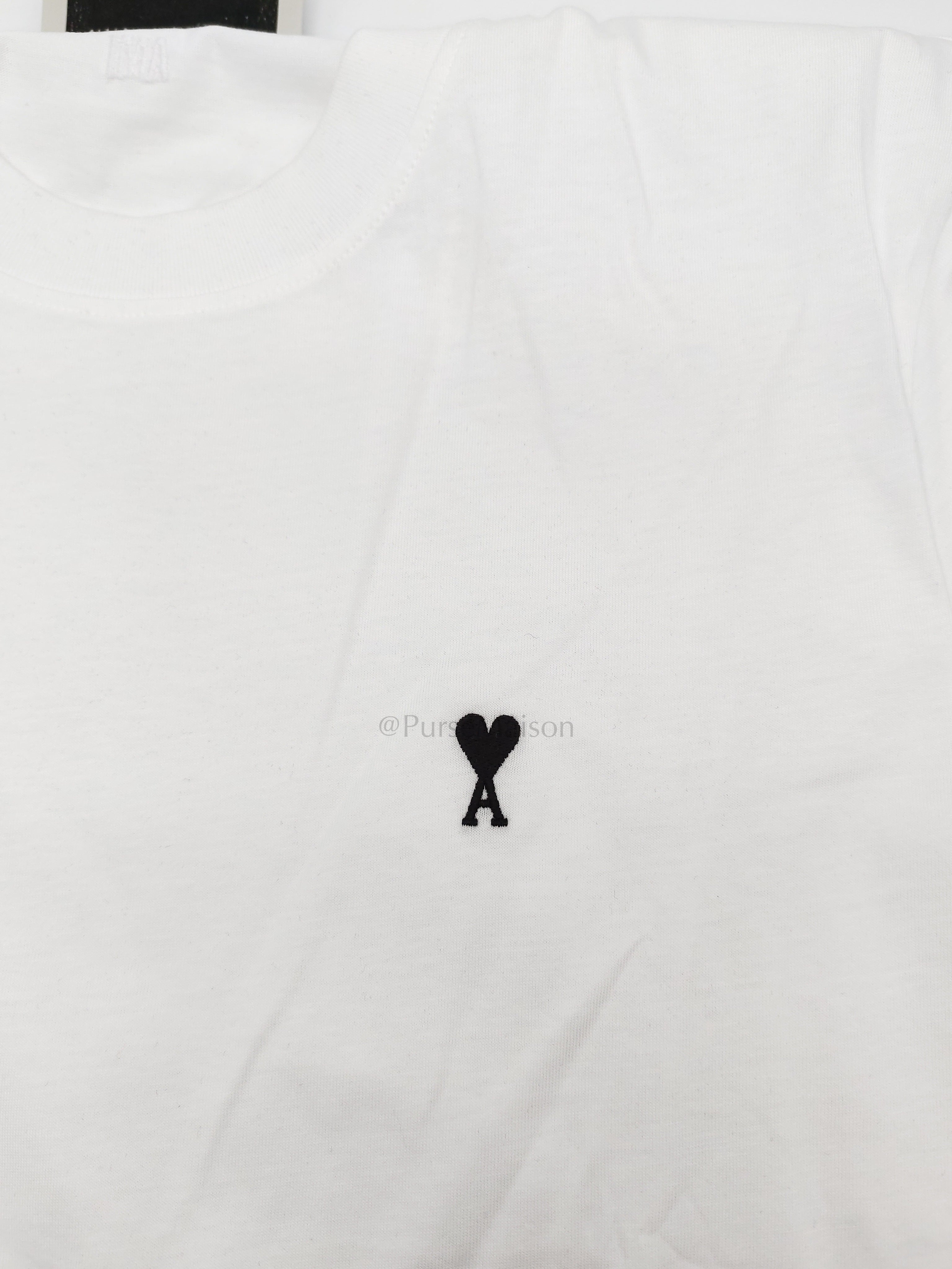 Ami De Coeur Cotton T-Shirt in White Size Medium | Purse Maison Luxury Bags Shop