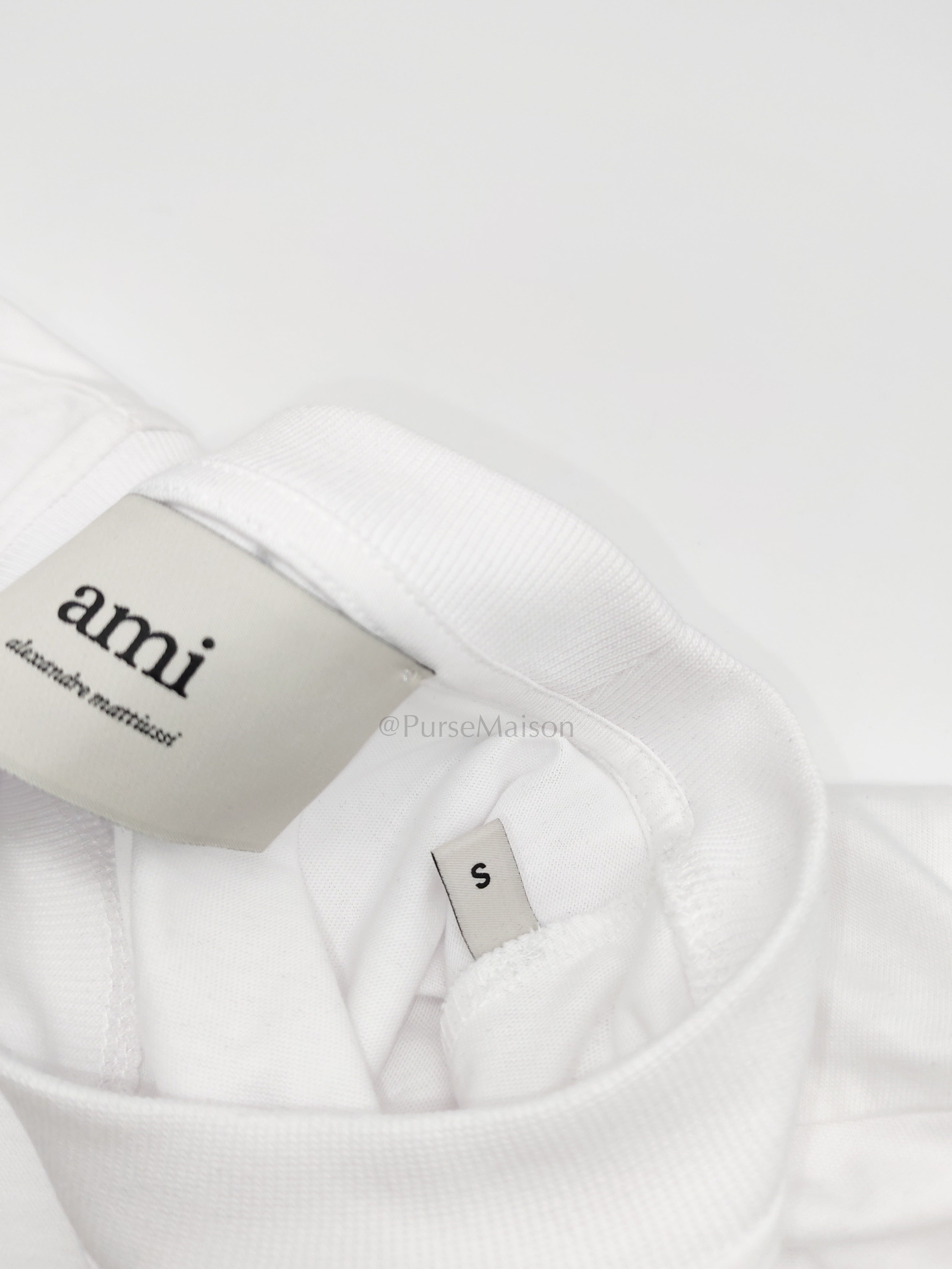 Ami De Coeur Cotton T-Shirt in White Size Small | Purse Maison Luxury Bags Shop
