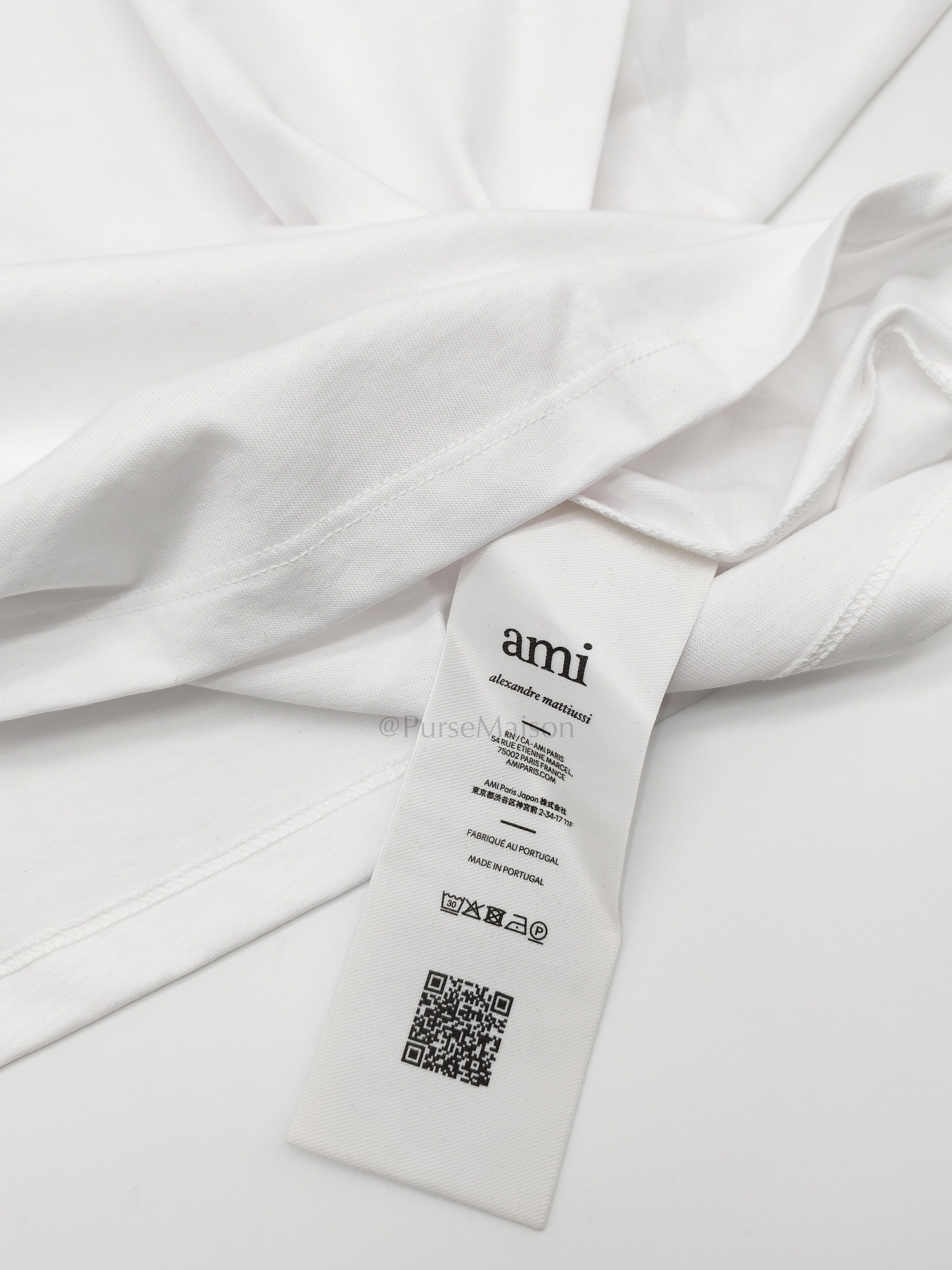 Ami De Coeur Cotton T-Shirt in White Size Small | Purse Maison Luxury Bags Shop