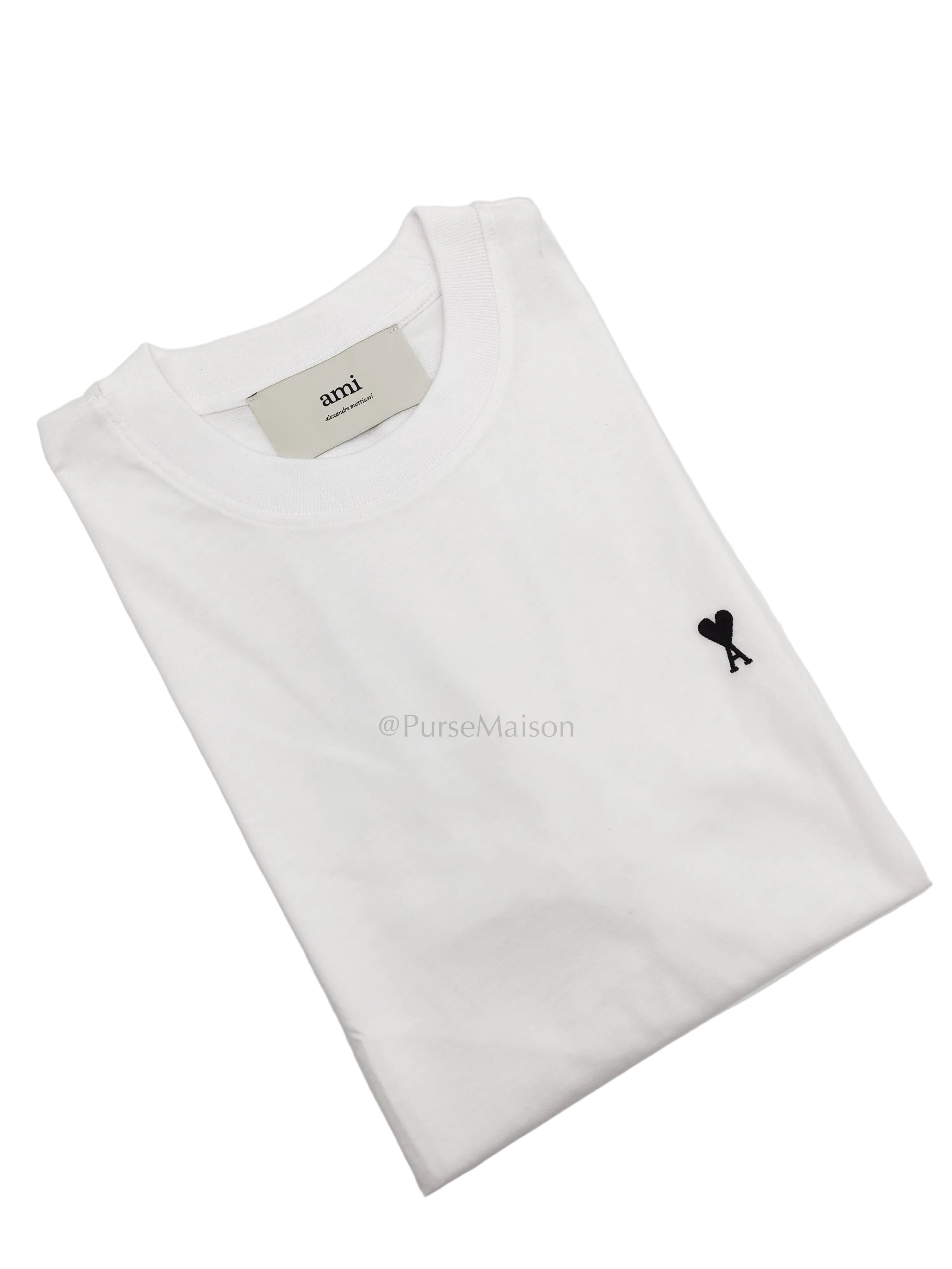 Ami De Coeur Cotton T-Shirt in White Size Small | Purse Maison Luxury Bags Shop