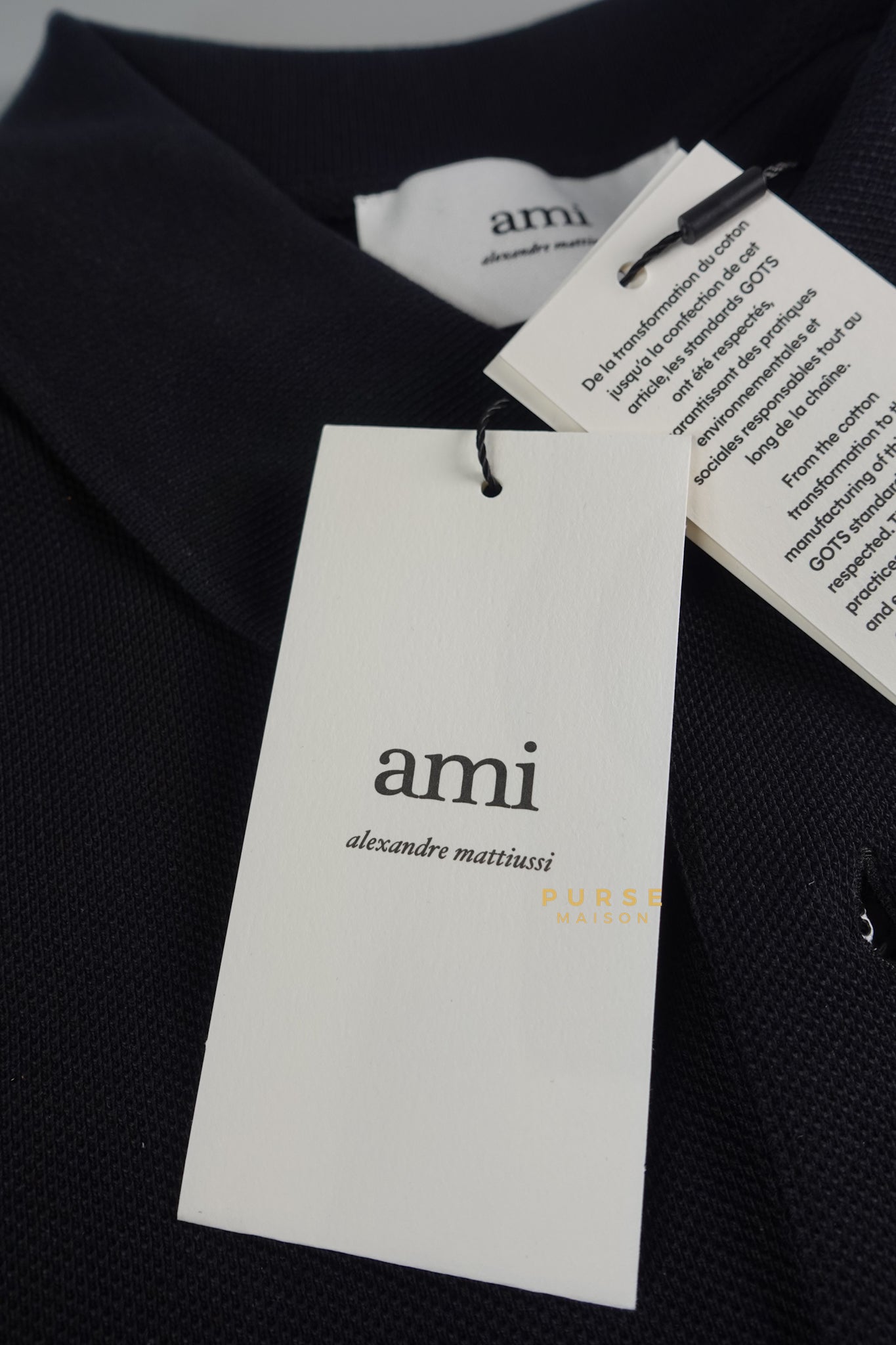 Ami Paris Polo Shirt Black Unisex (Small) | Purse Maison Luxury Bags Shop