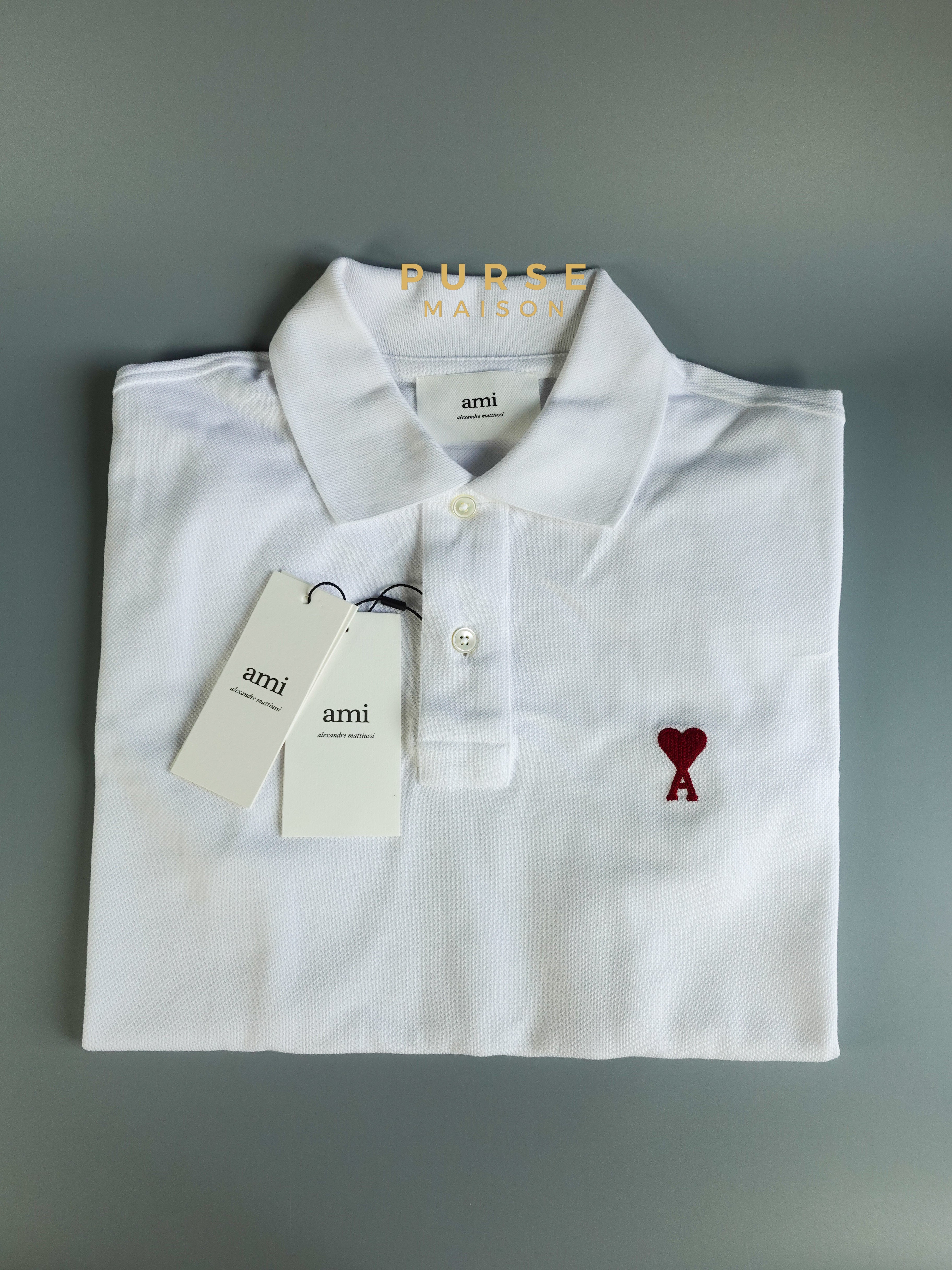 Ami Paris Polo Shirt White (Size XS) | Purse Maison Luxury Bags Shop