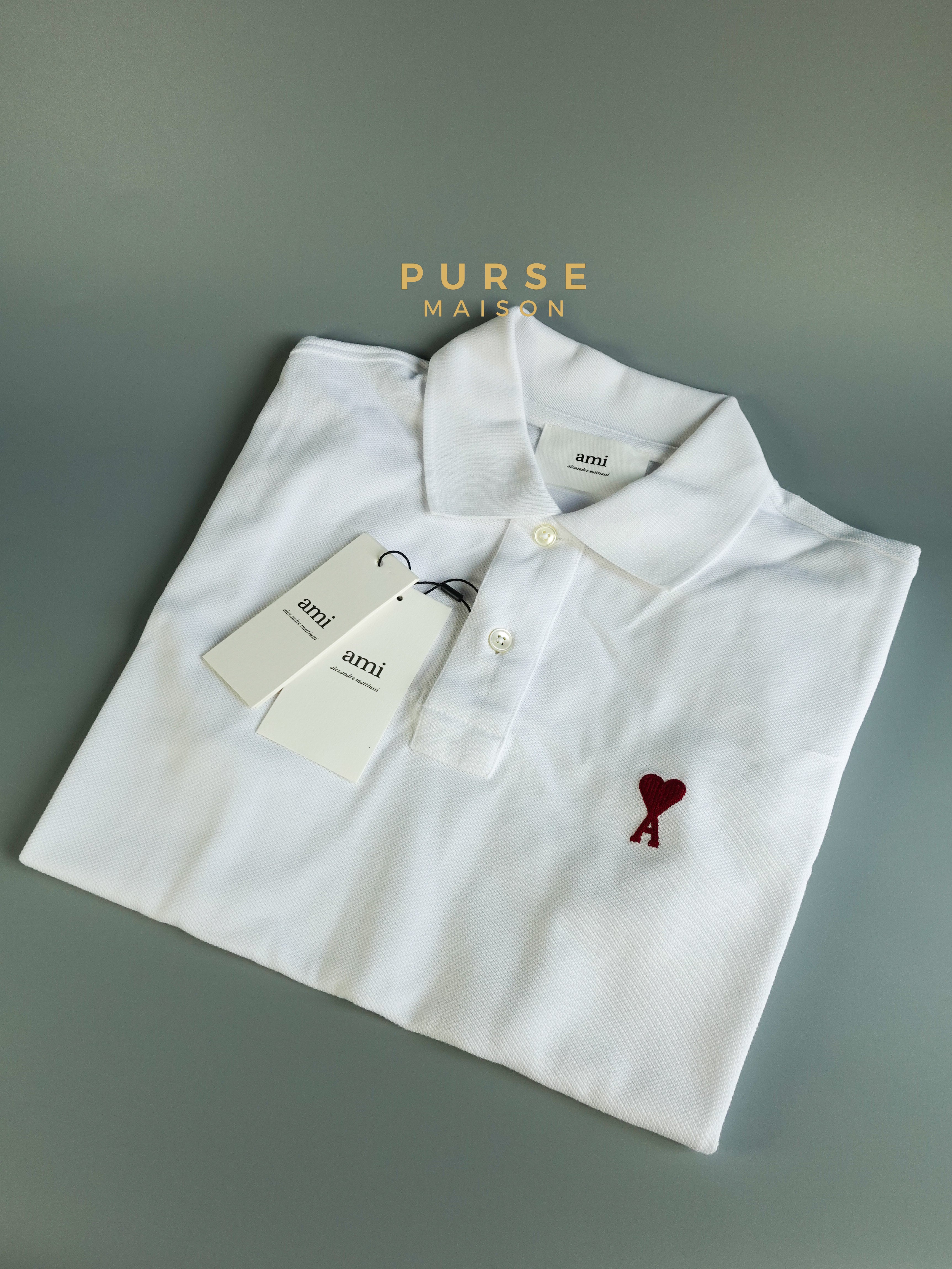 Ami Paris Polo Shirt White (Size XS) | Purse Maison Luxury Bags Shop