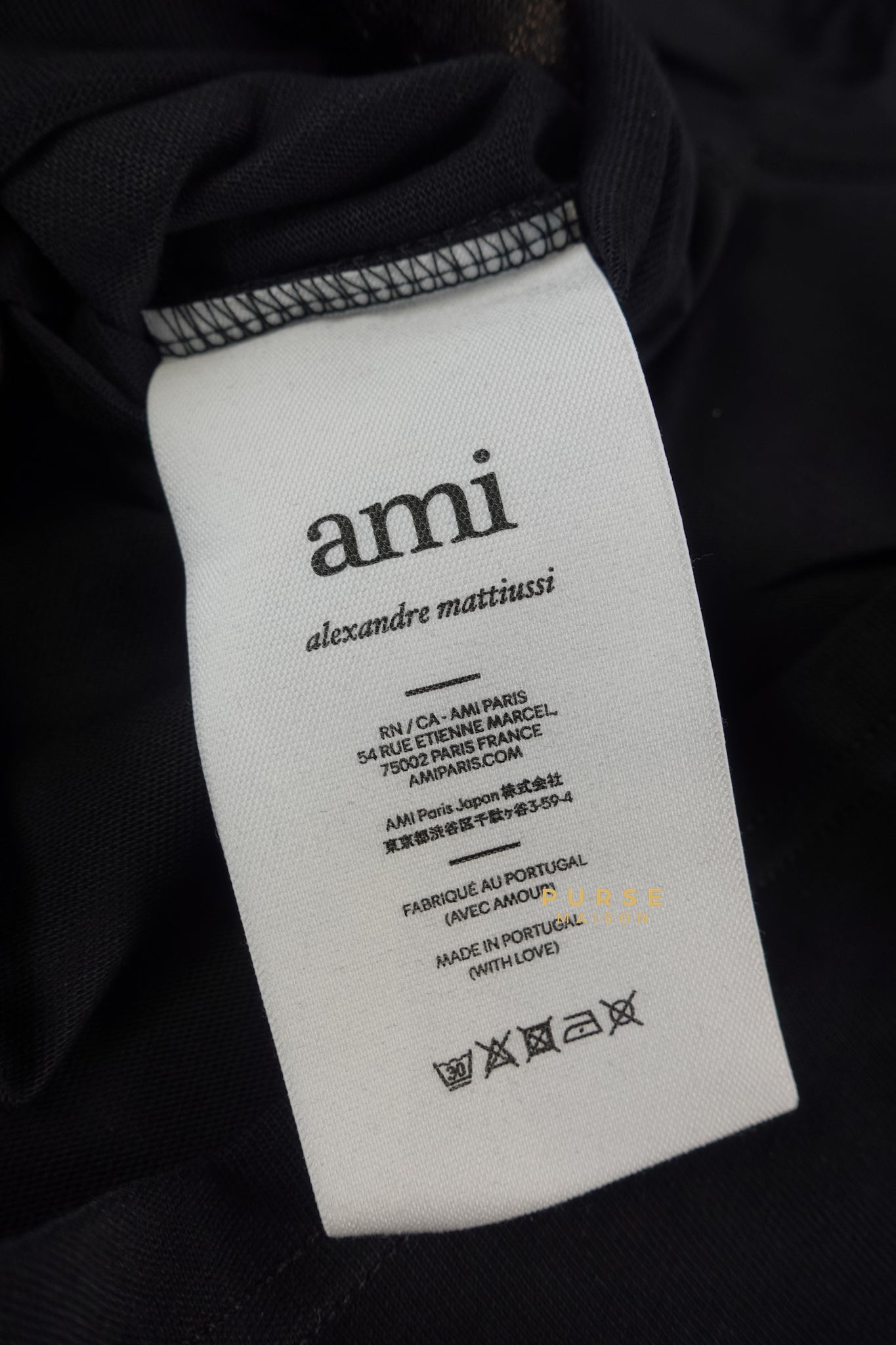 Ami Paris T-Shirt Black Unisex (Size XS) | Purse Maison Luxury Bags Shop