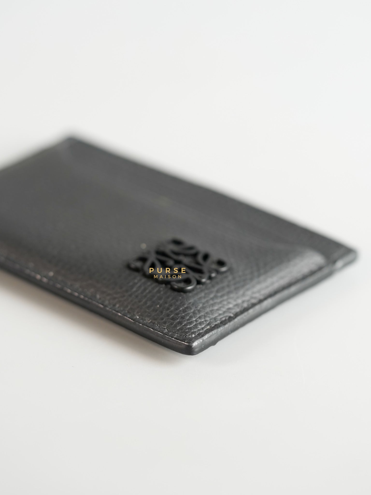 Anagram Plain Leather Card Holder | Purse Maison Luxury Bags Shop