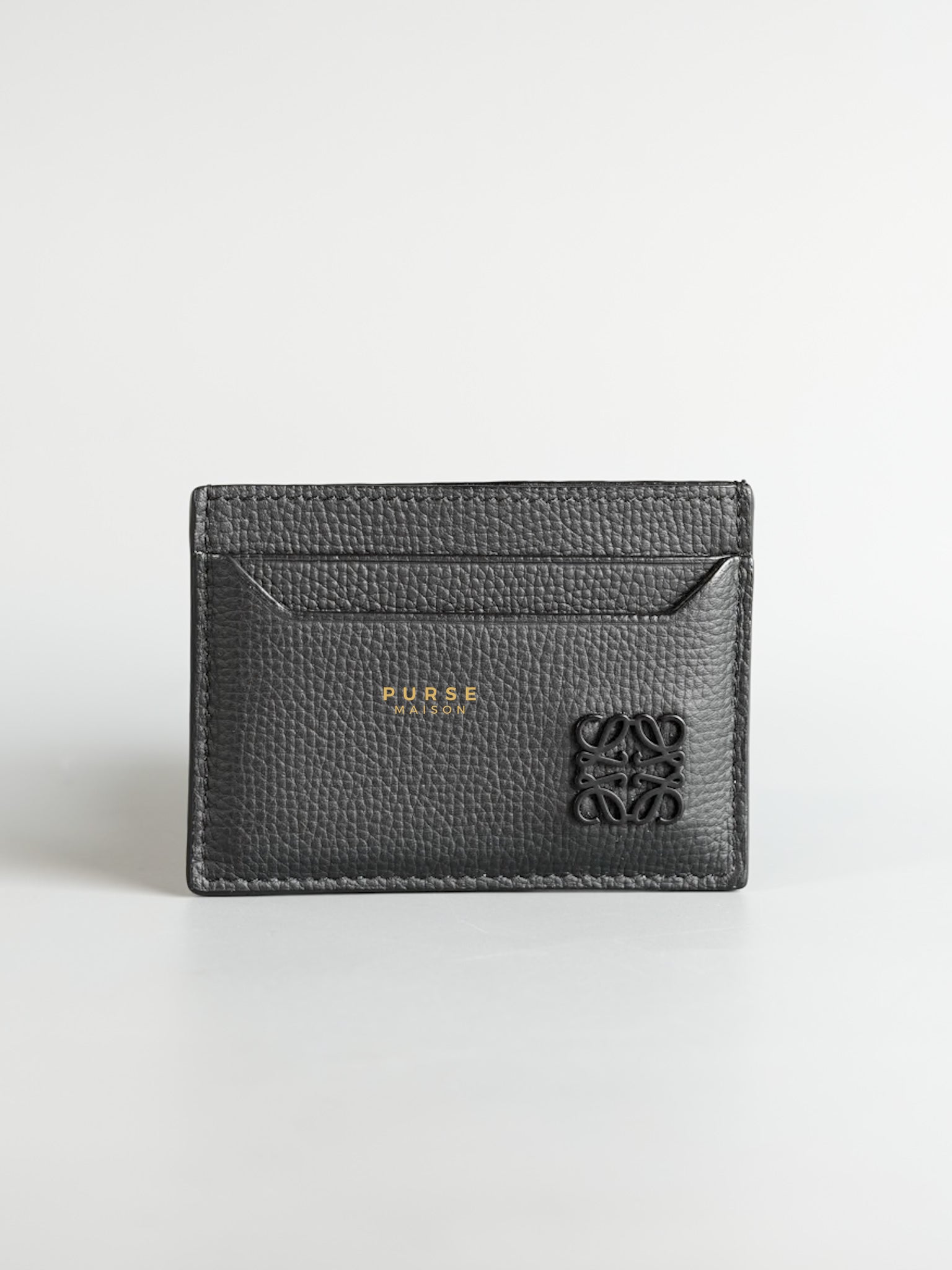 Anagram Plain Leather Card Holder | Purse Maison Luxury Bags Shop