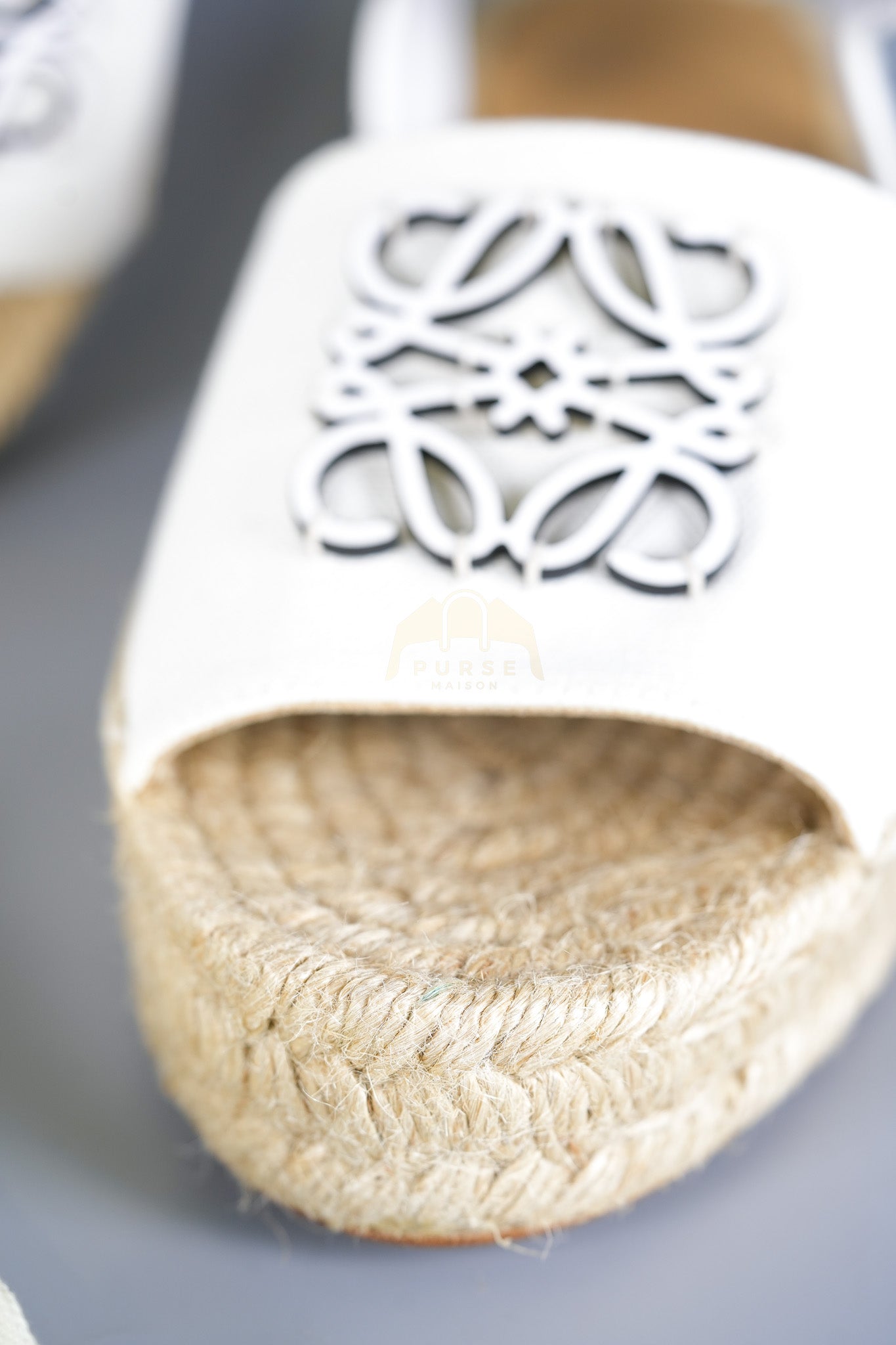 Anagram White Canvas Mule Sandals Size 37EU (24cm) | Purse Maison Luxury Bags Shop