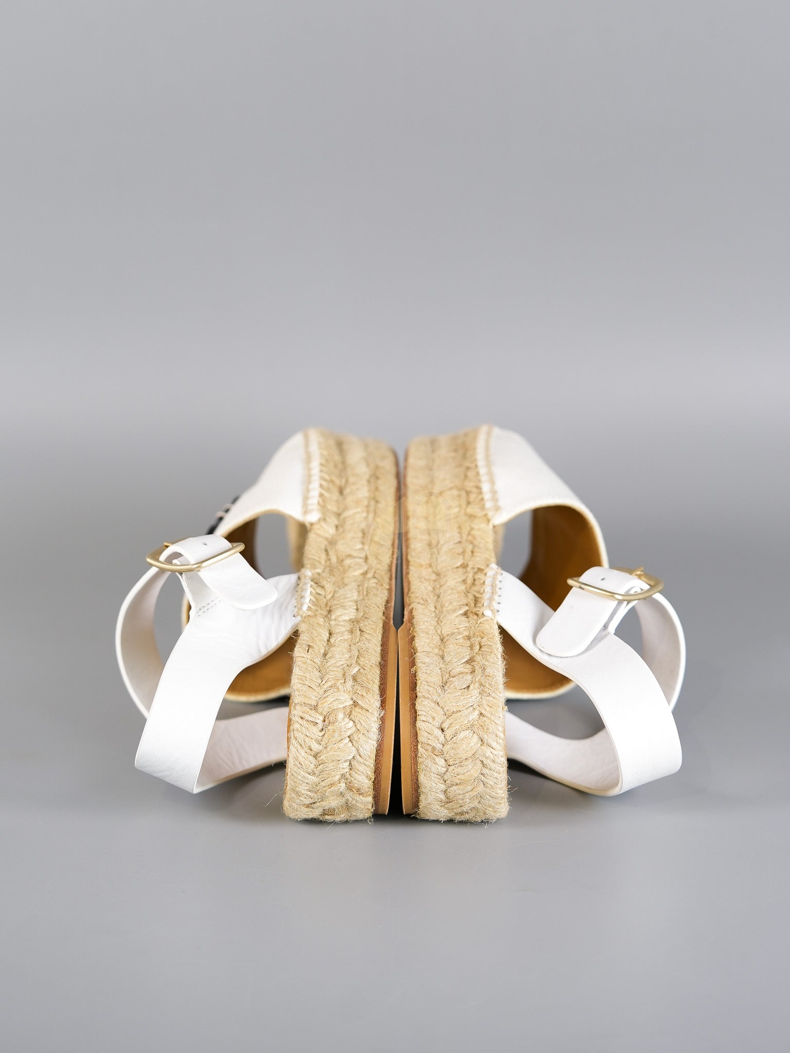 Anagram White Canvas Mule Sandals Size 37EU (24cm) | Purse Maison Luxury Bags Shop