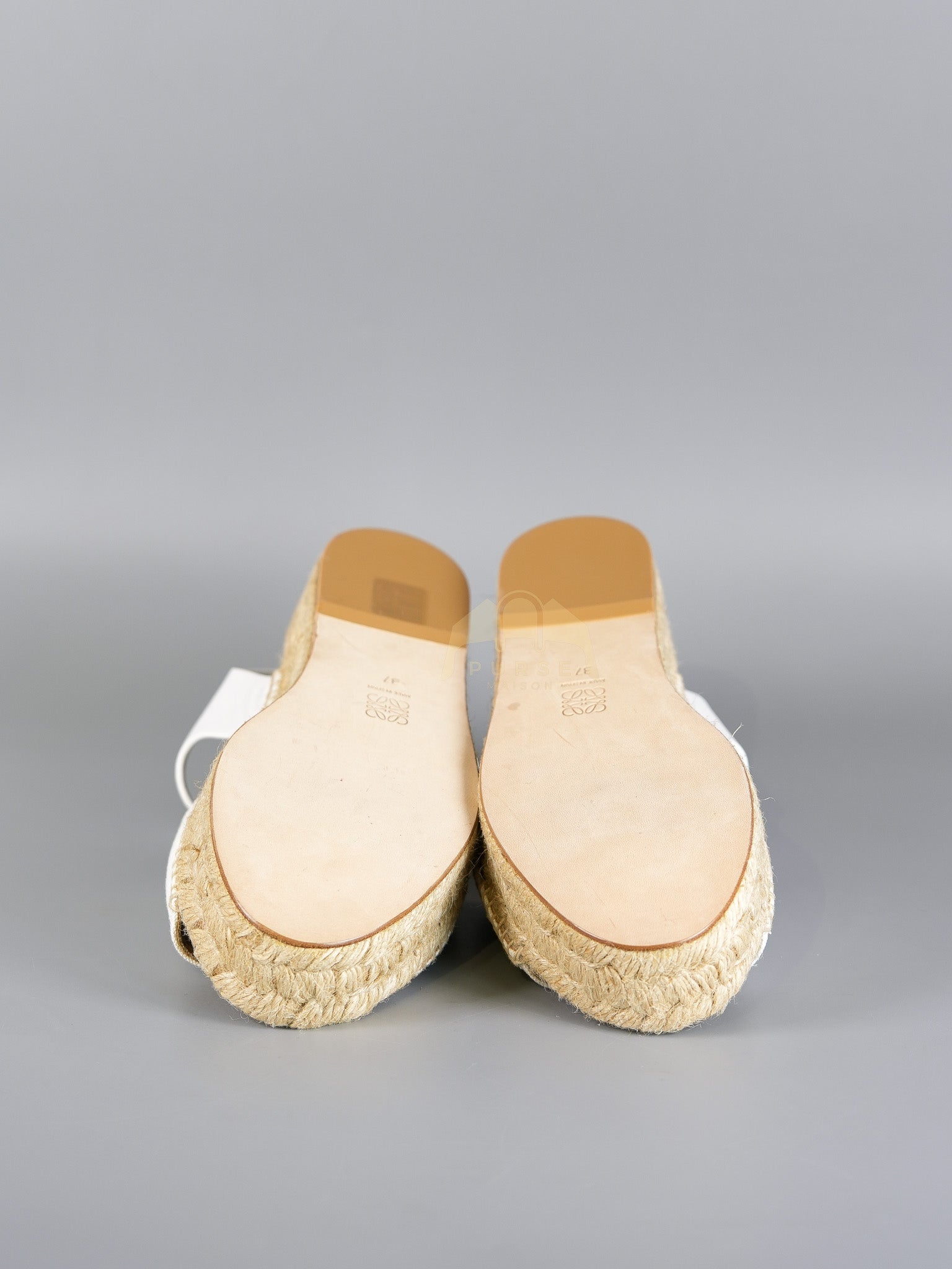 Anagram White Canvas Mule Sandals Size 37EU (24cm) | Purse Maison Luxury Bags Shop