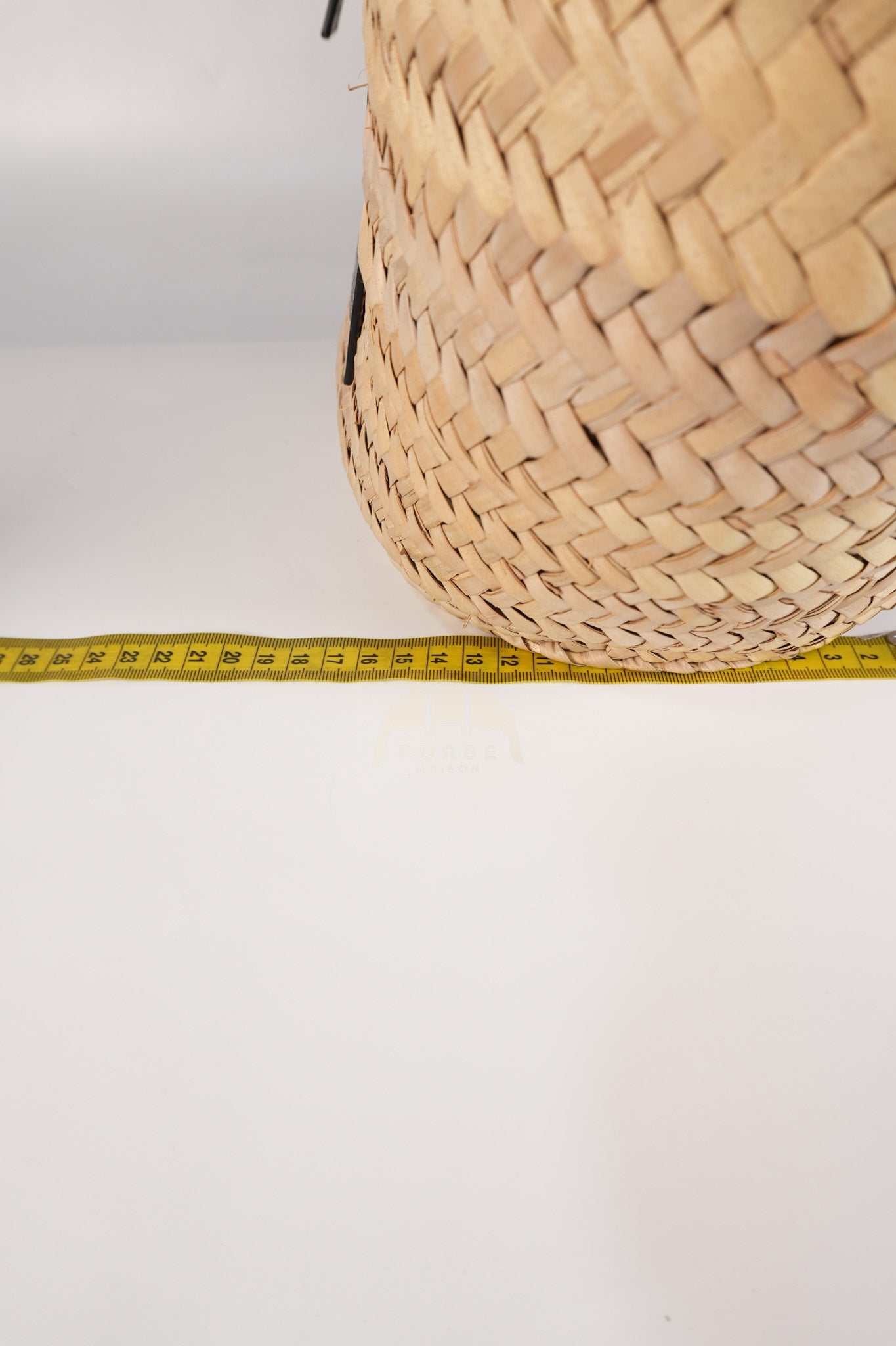 Anagram Woven Raffia Basket Bag & Black Leather | Purse Maison Luxury Bags Shop