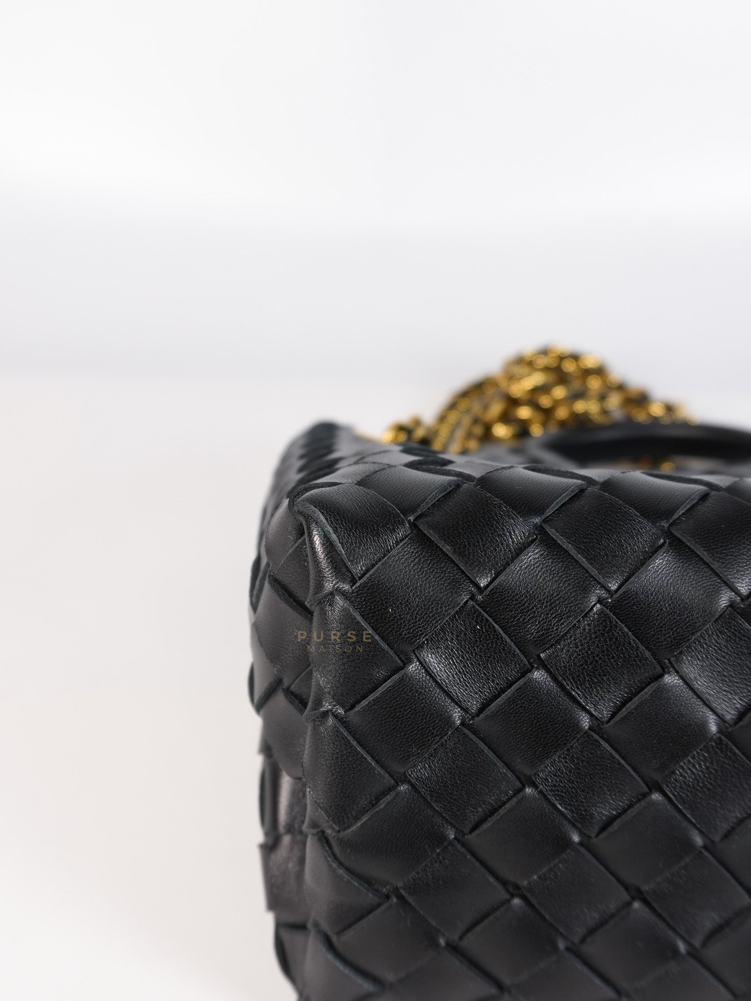 Andiamo in Small Black Intrecciato Leather | Purse Maison Luxury Bags Shop