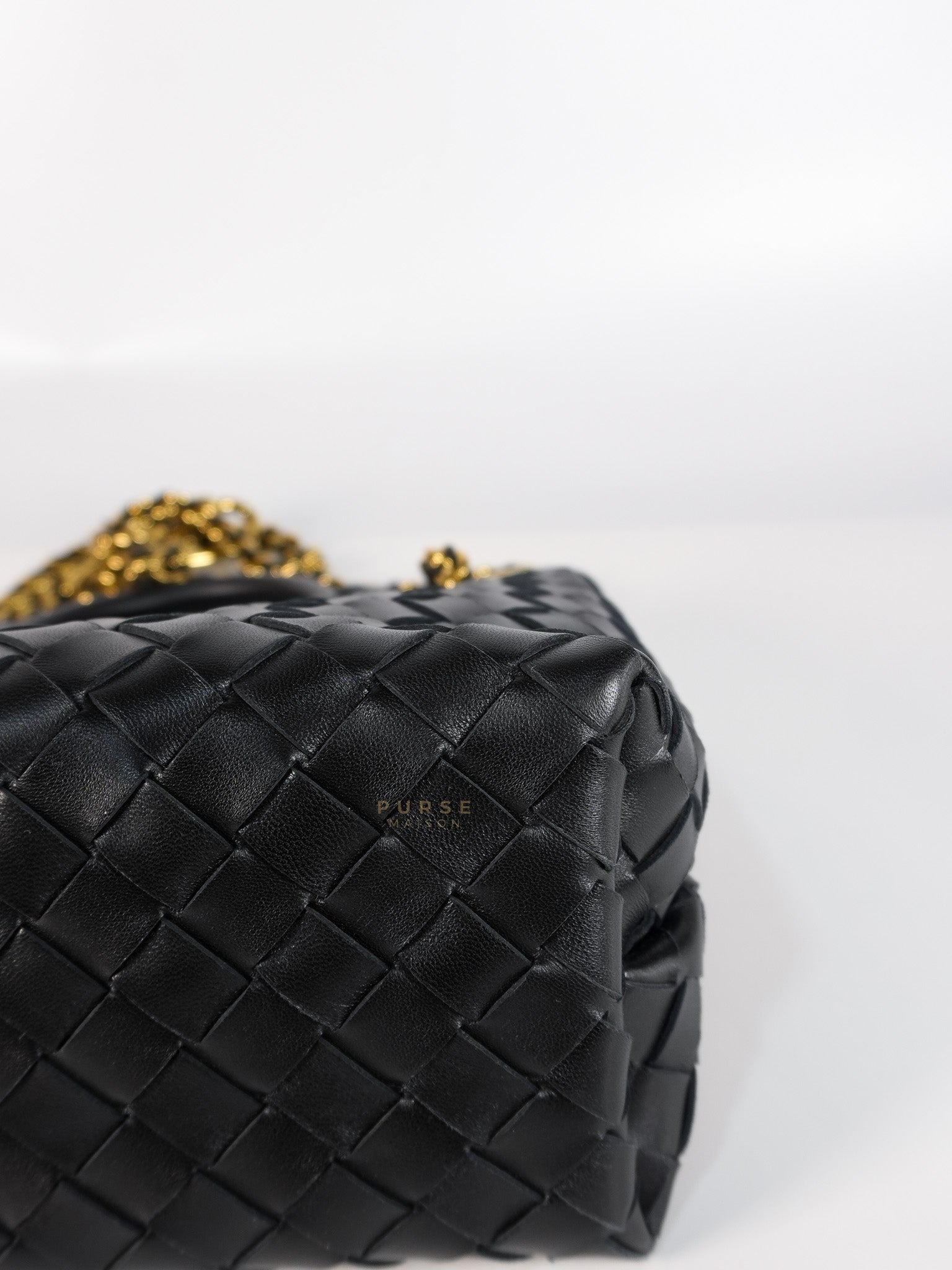 Andiamo in Small Black Intrecciato Leather | Purse Maison Luxury Bags Shop