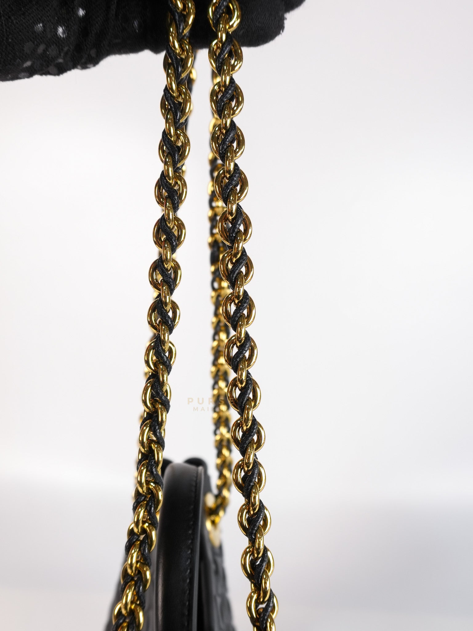 Andiamo in Small Black Intrecciato Leather | Purse Maison Luxury Bags Shop
