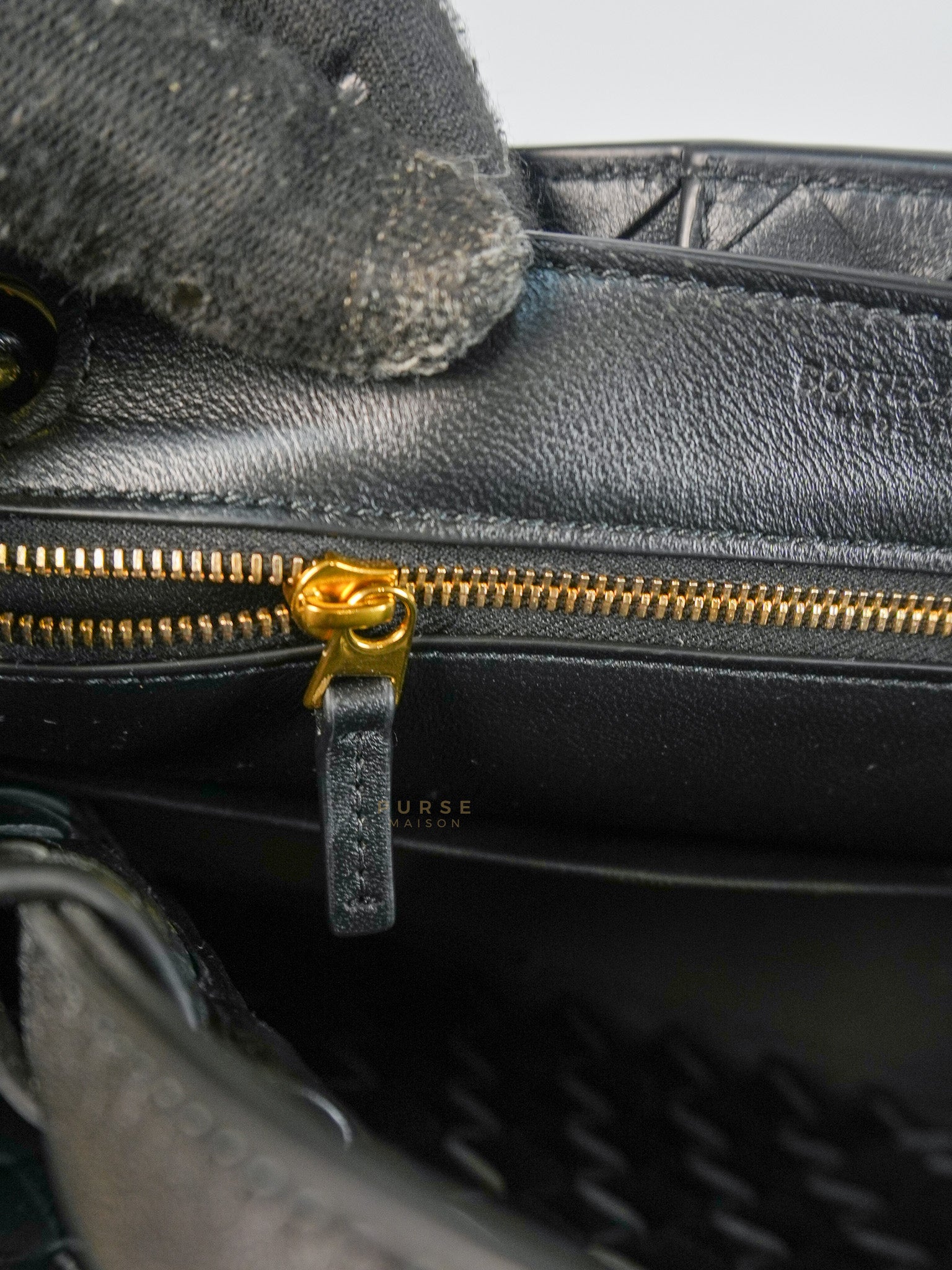 Andiamo in Small Black Intrecciato Leather | Purse Maison Luxury Bags Shop