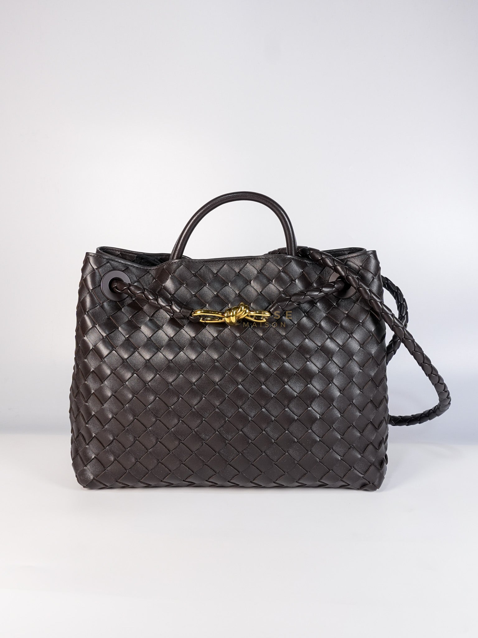 Andiamo Medium in Fondant Intrecciato Nappa Leather | Purse Maison Luxury Bags Shop