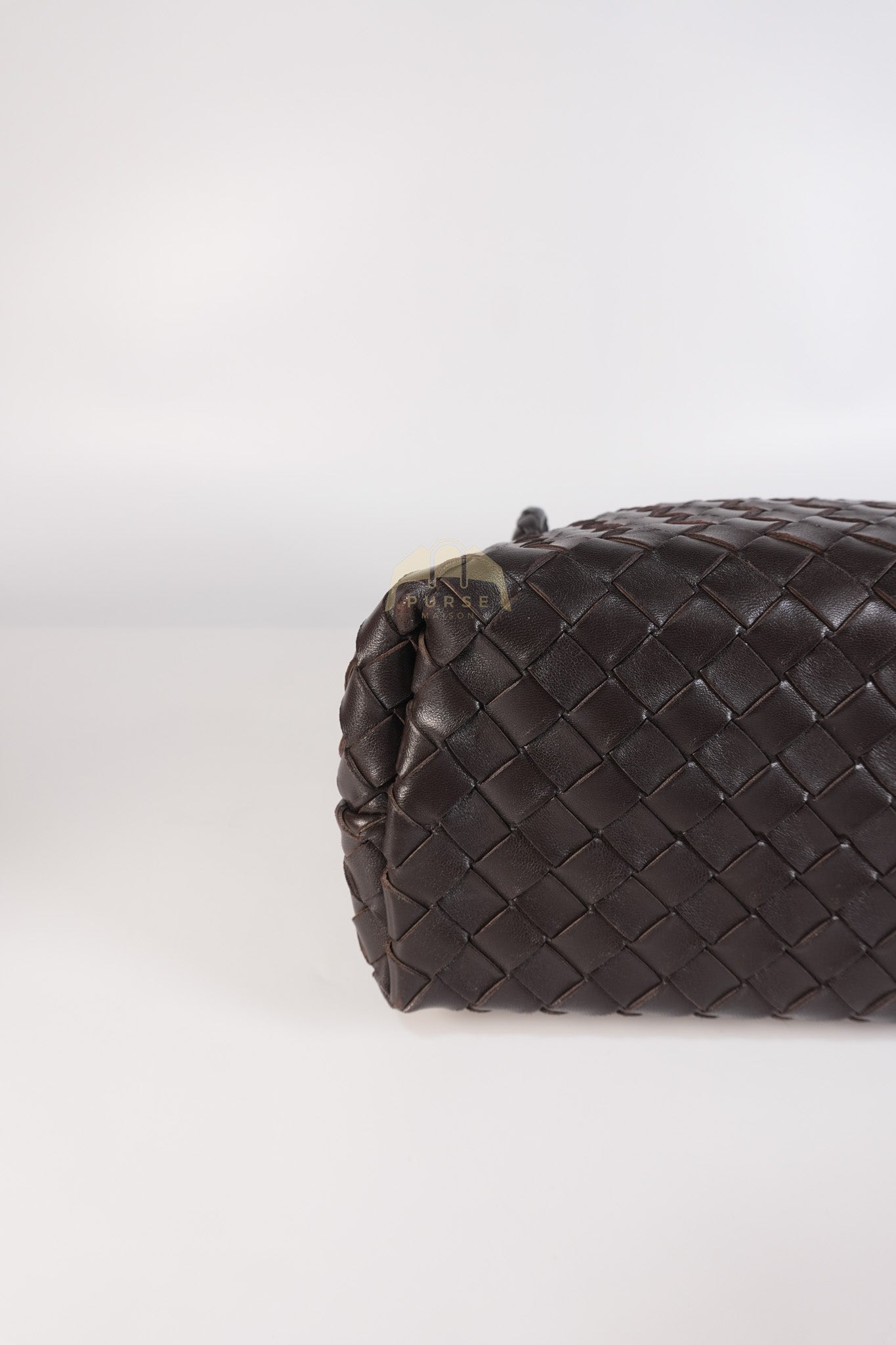 Andiamo Medium Tote Bag in Dark Brown Intrecciato Leather & Gold Hardware | Purse Maison Luxury Bags Shop