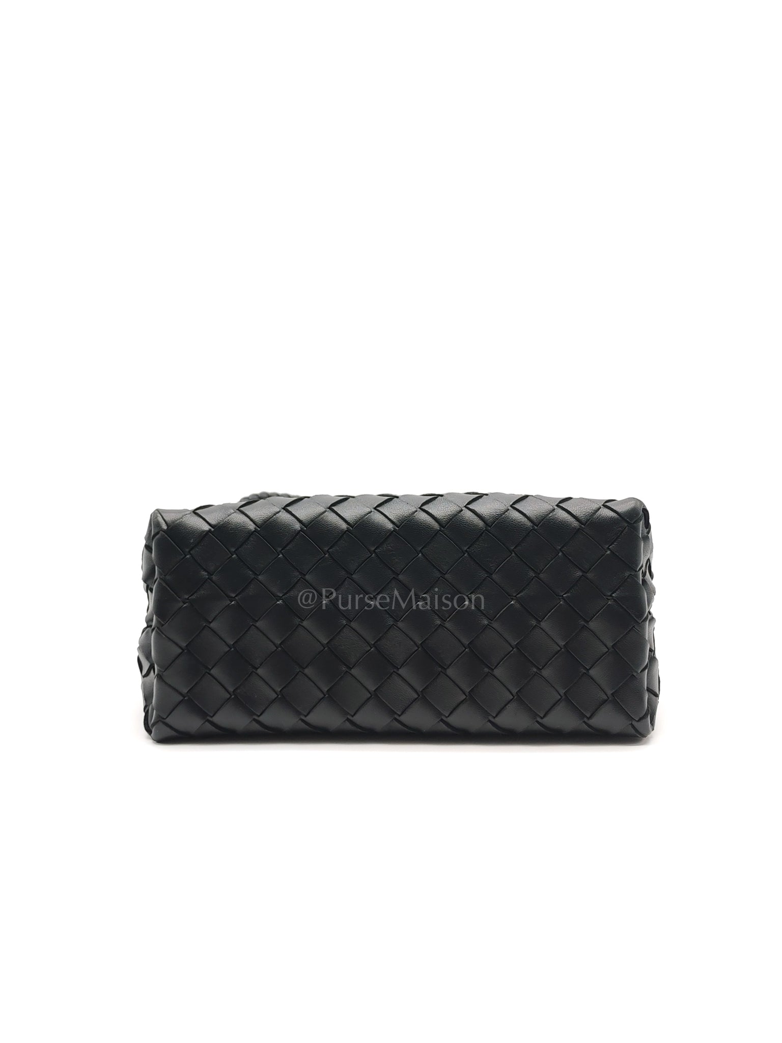 Andiamo Small in Black Intrecciato Leather Shoulder Bag | Purse Maison Luxury Bags Shop