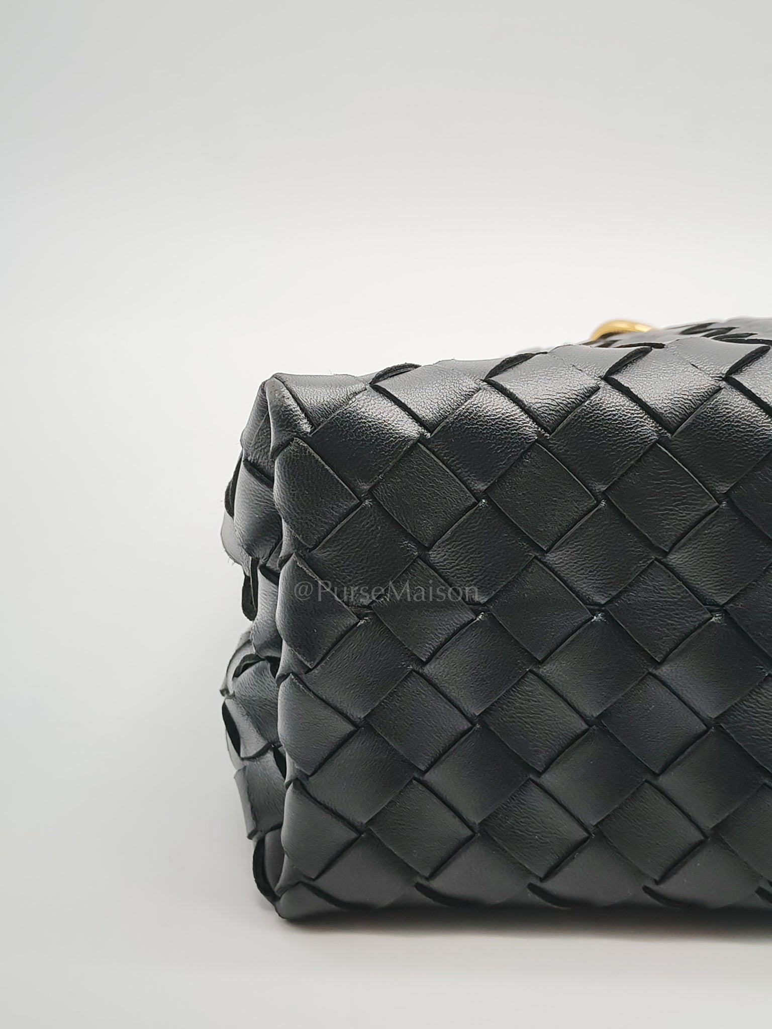 Andiamo Small in Black Intrecciato Leather Shoulder Bag | Purse Maison Luxury Bags Shop