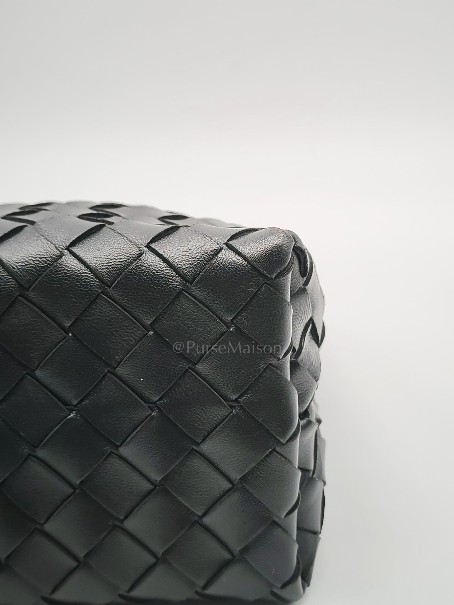Andiamo Small in Black Intrecciato Leather Shoulder Bag | Purse Maison Luxury Bags Shop