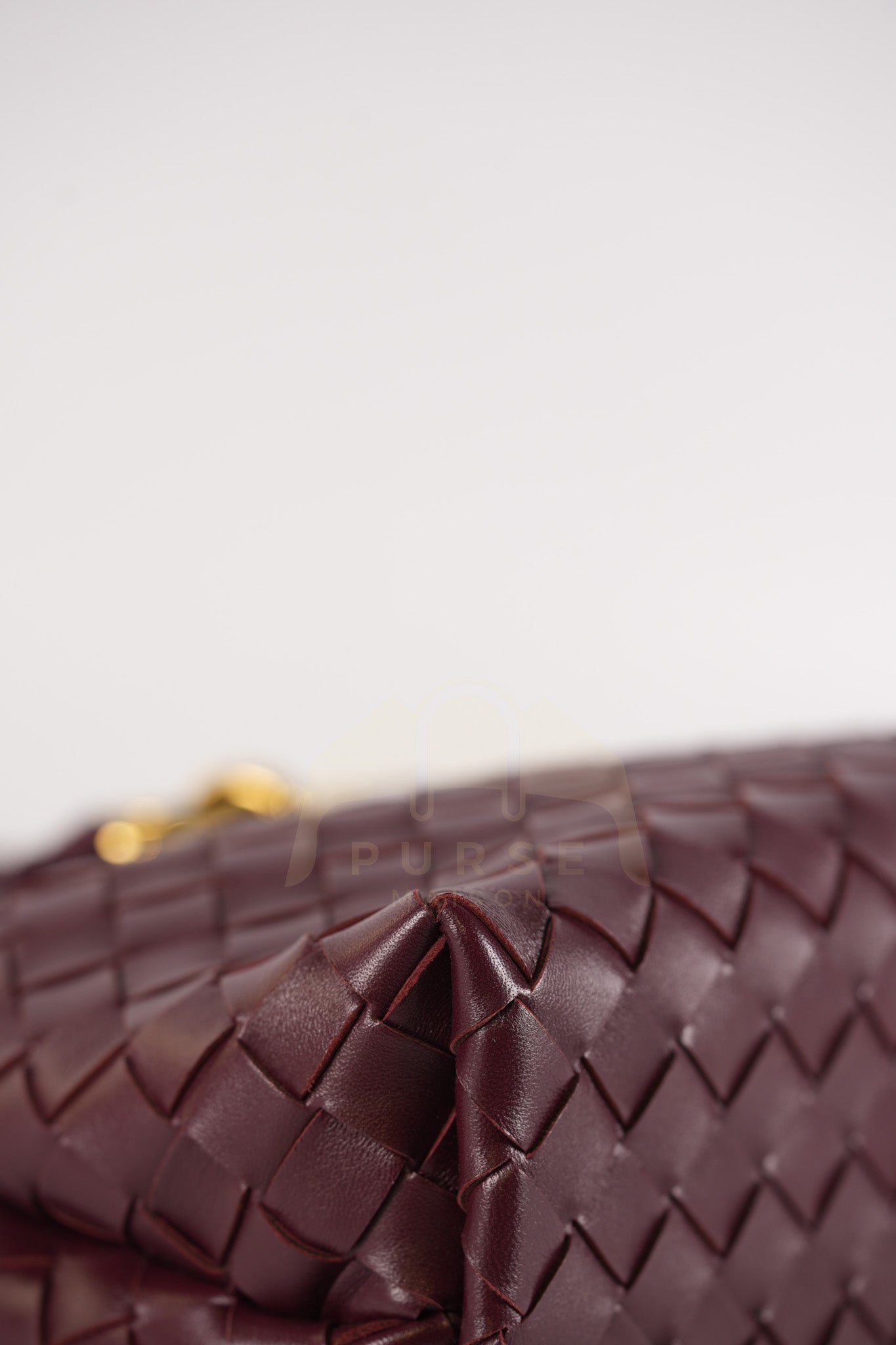 Andiamo Small in Burgundy Nappa Intrecciato Leather Shoulder Bag | Purse Maison Luxury Bags Shop