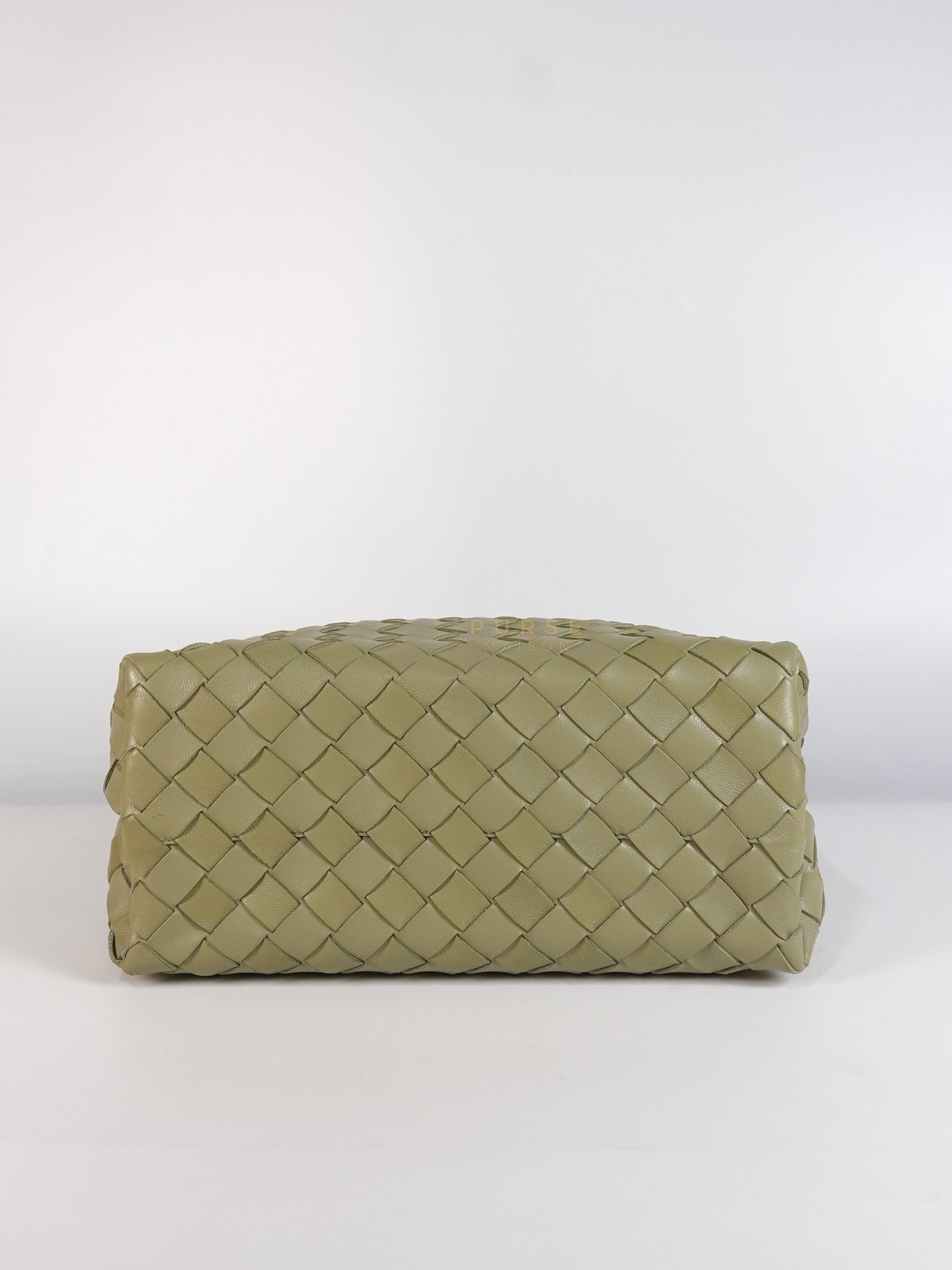 Andiamo Medium in Travertine Intrecciato Leather | Purse Maison Luxury Bags Shop