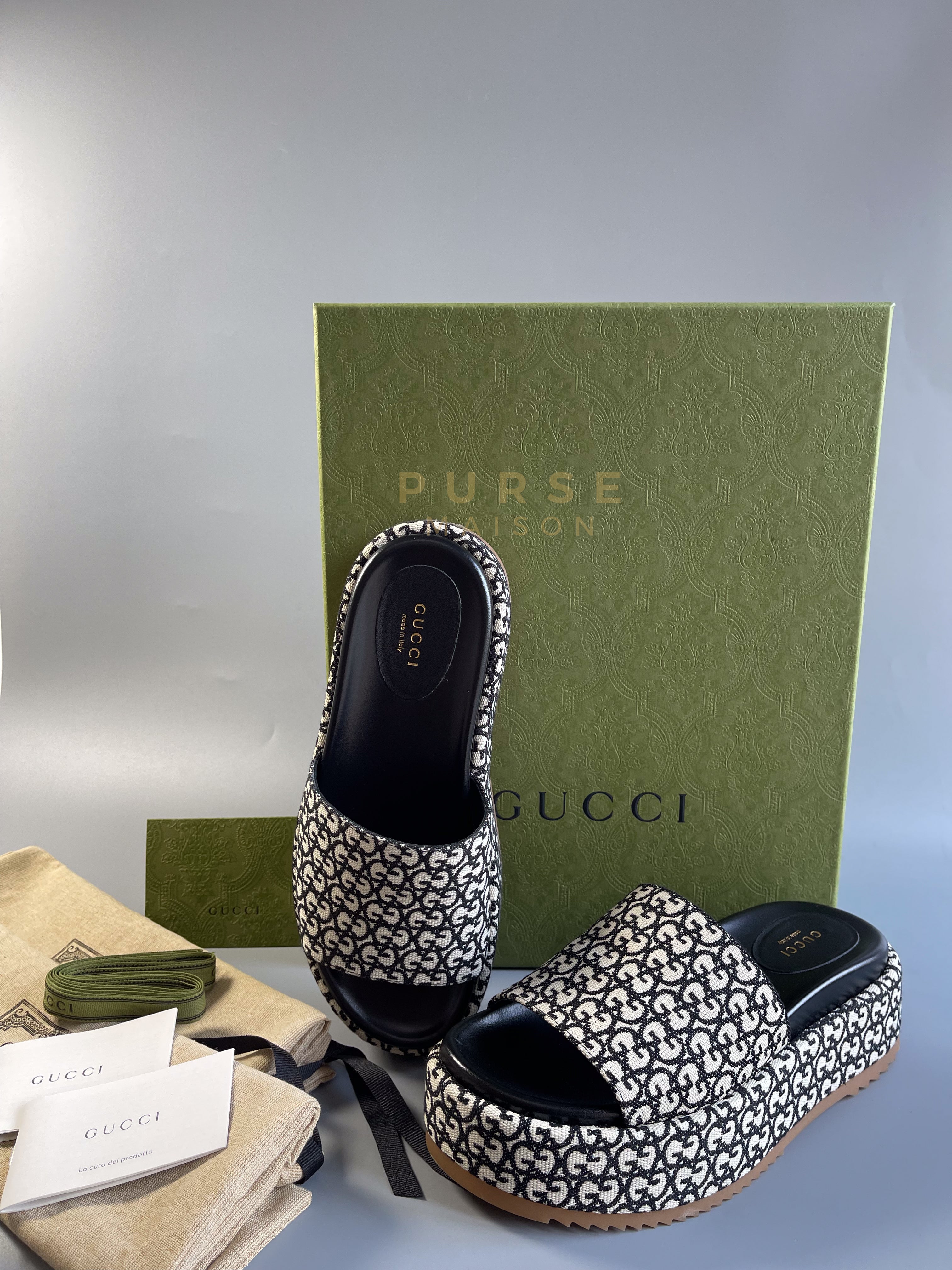Angelina Jacquard Slides Size 37EU | Purse Maison Luxury Bags Shop