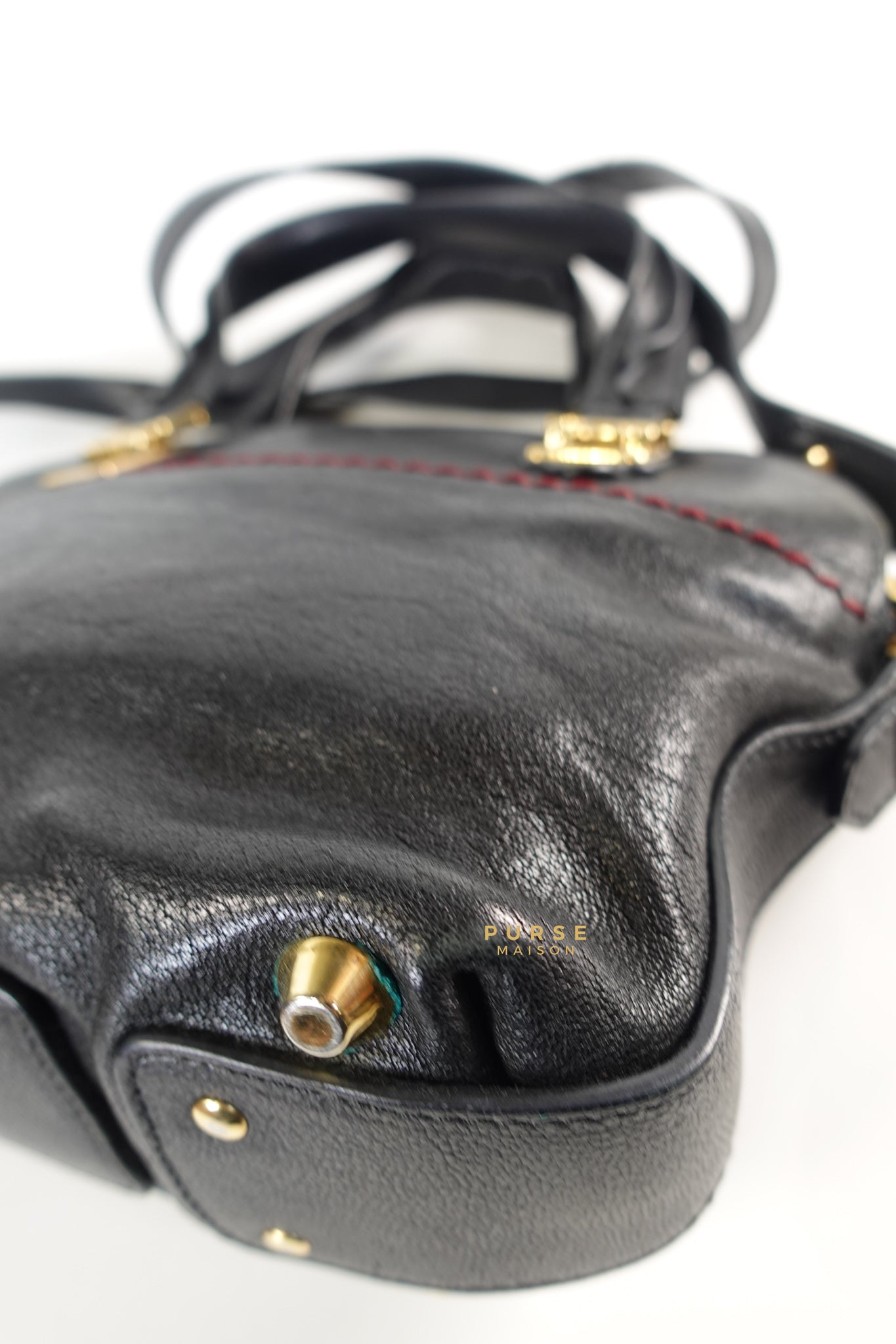 Angie Black Calfskin Two-Way Bag | Purse Maison Luxury Bags Shop