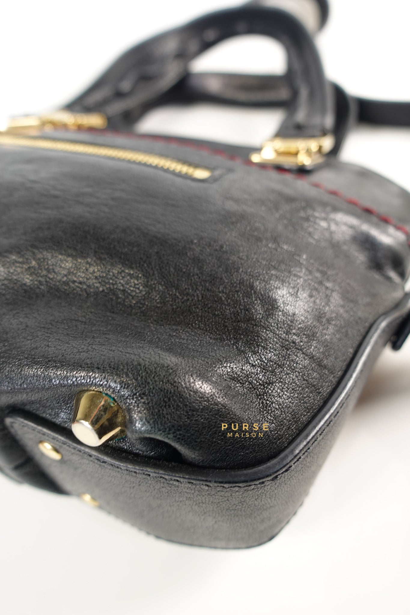 Angie Black Calfskin Two-Way Bag | Purse Maison Luxury Bags Shop