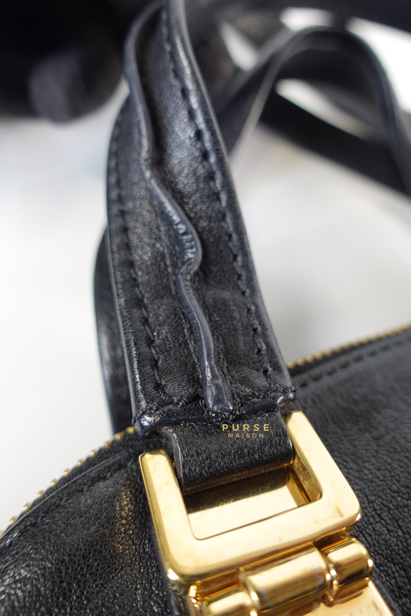 Angie Black Calfskin Two-Way Bag | Purse Maison Luxury Bags Shop