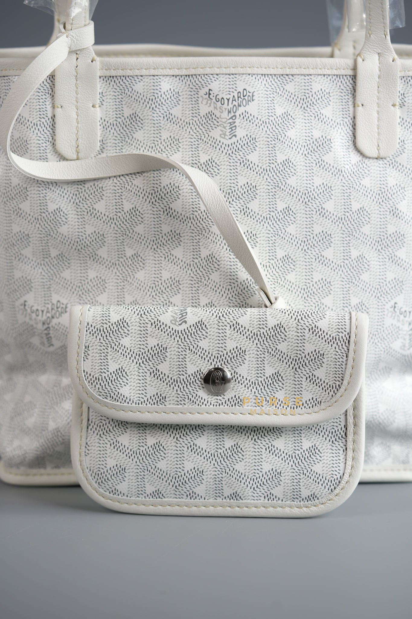 Anjou Mini Blanc (White) Tote Bag | Purse Maison Luxury Bags Shop