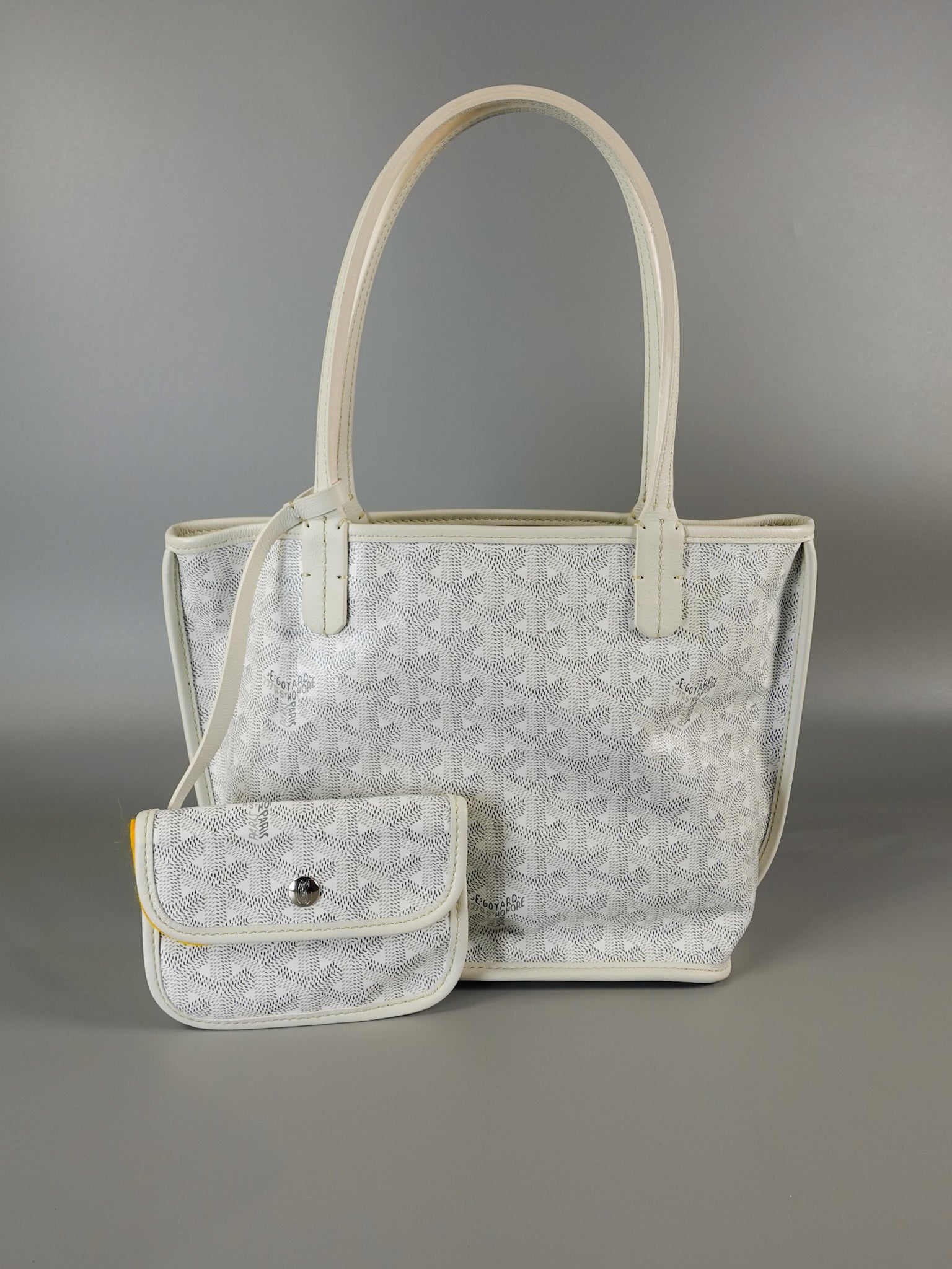 Anjou Mini Blanc (White) Tote Bag | Purse Maison Luxury Bags Shop