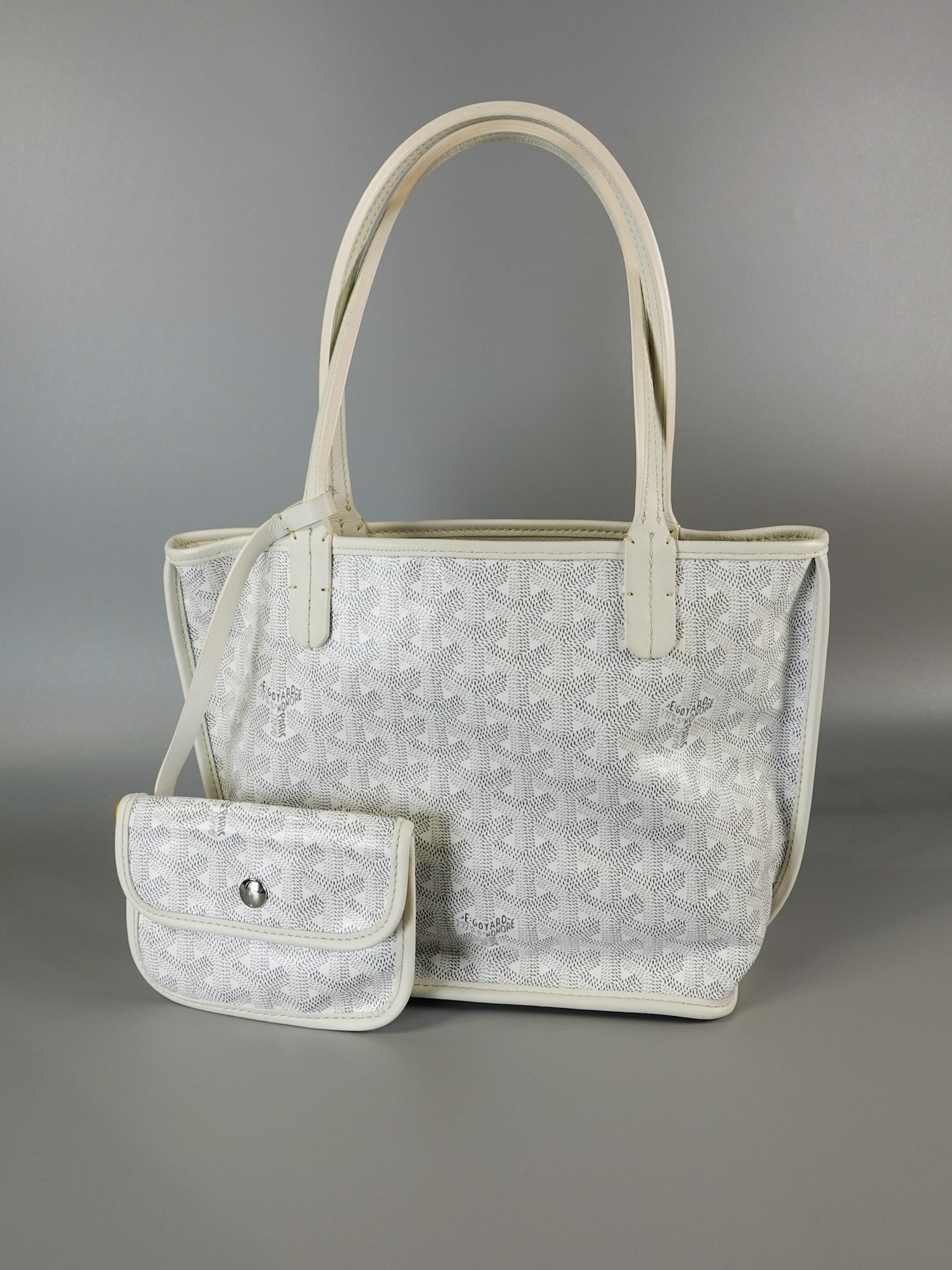 Anjou Mini Blanc (White) Tote Bag | Purse Maison Luxury Bags Shop