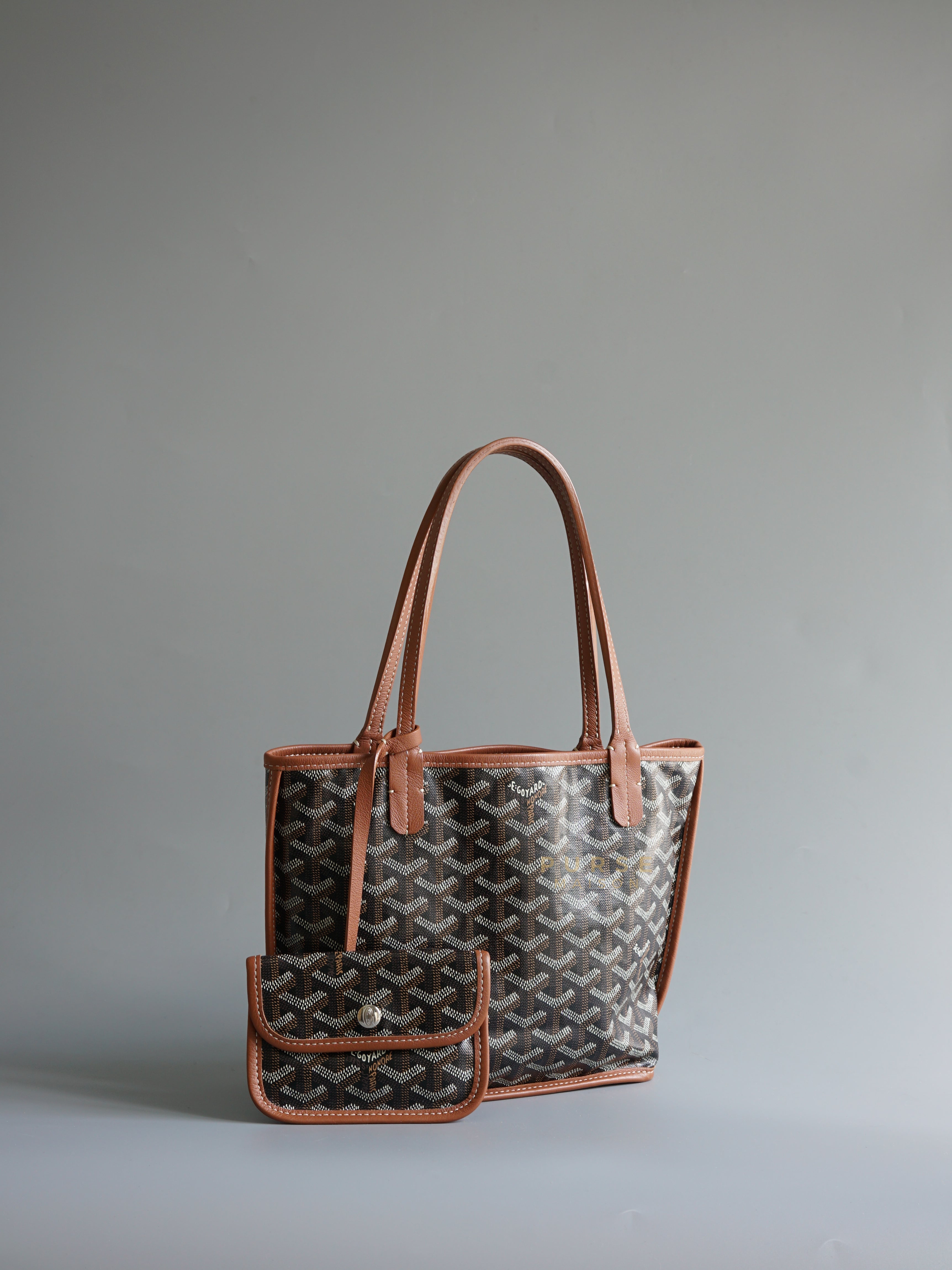 Anjou Mini Noir et Naturel (Black/Tan) | Purse Maison Luxury Bags Shop