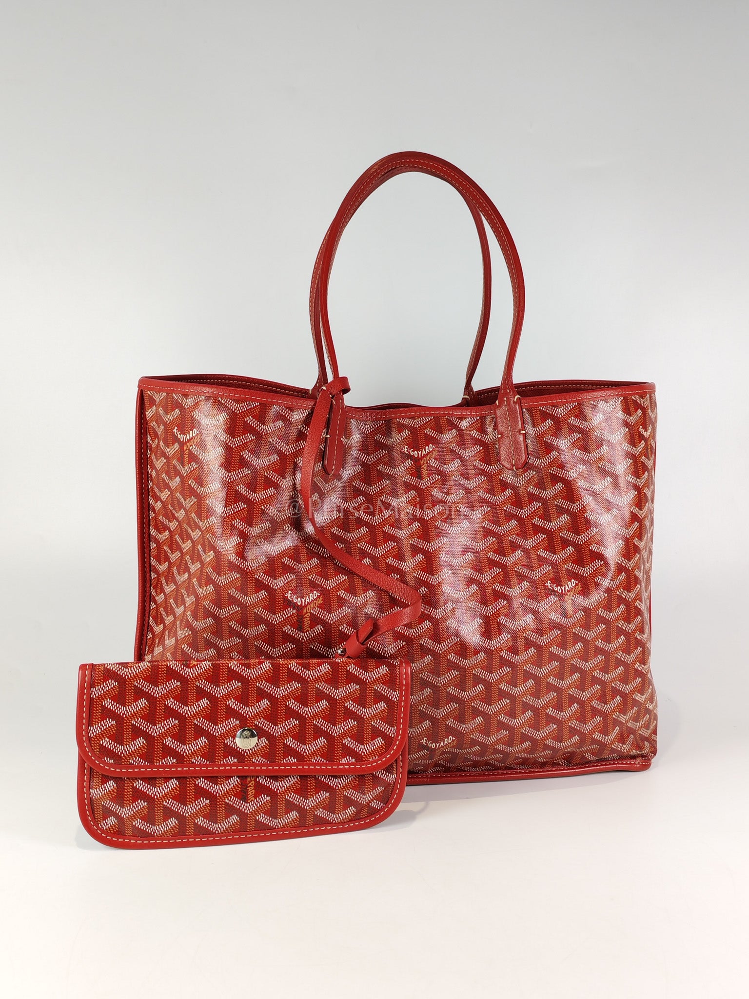 Anjou PM Bag in Red Goyardine Canvas | Purse Maison Luxury Bags Shop