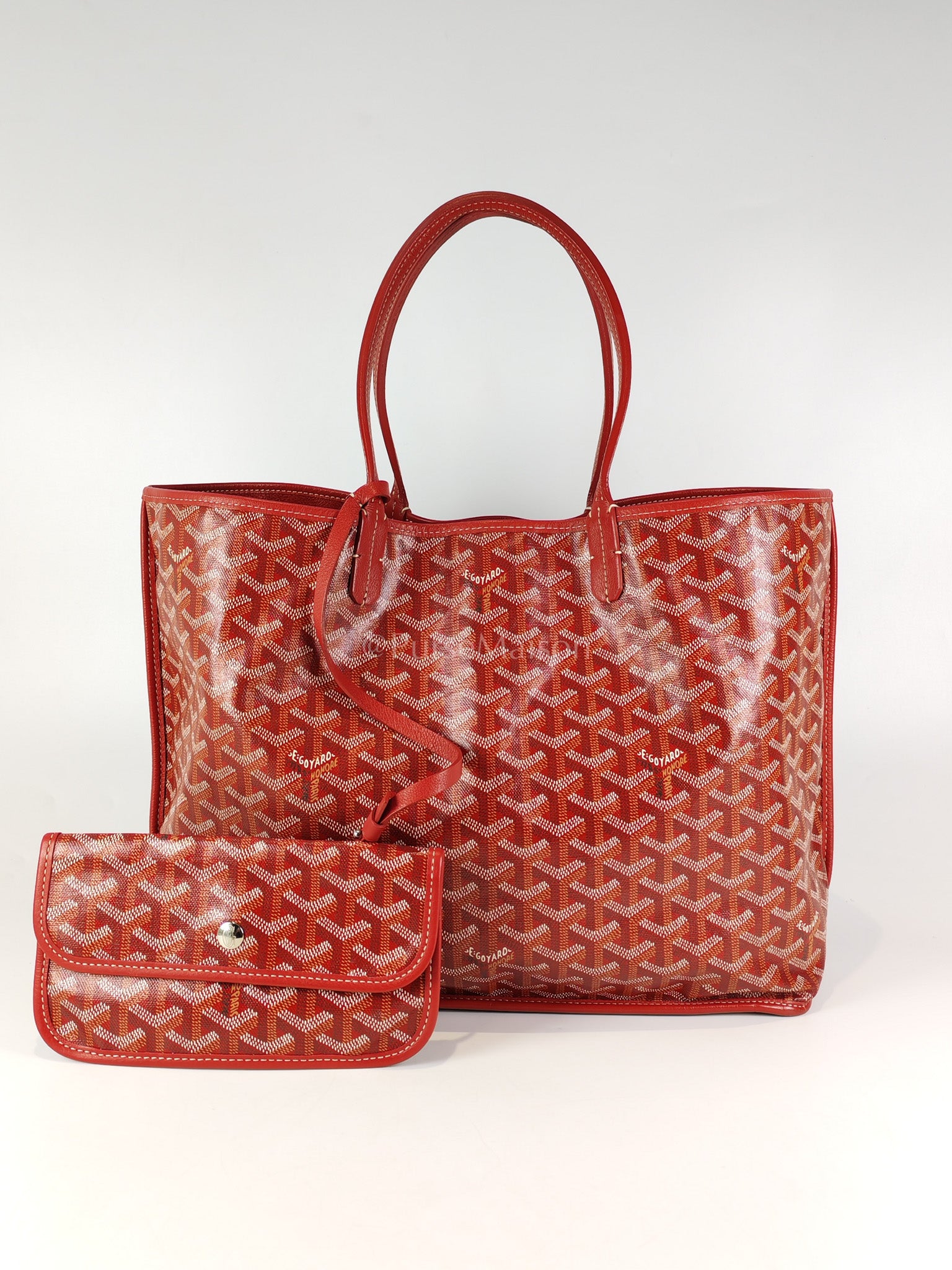 Anjou PM Bag in Red Goyardine Canvas | Purse Maison Luxury Bags Shop