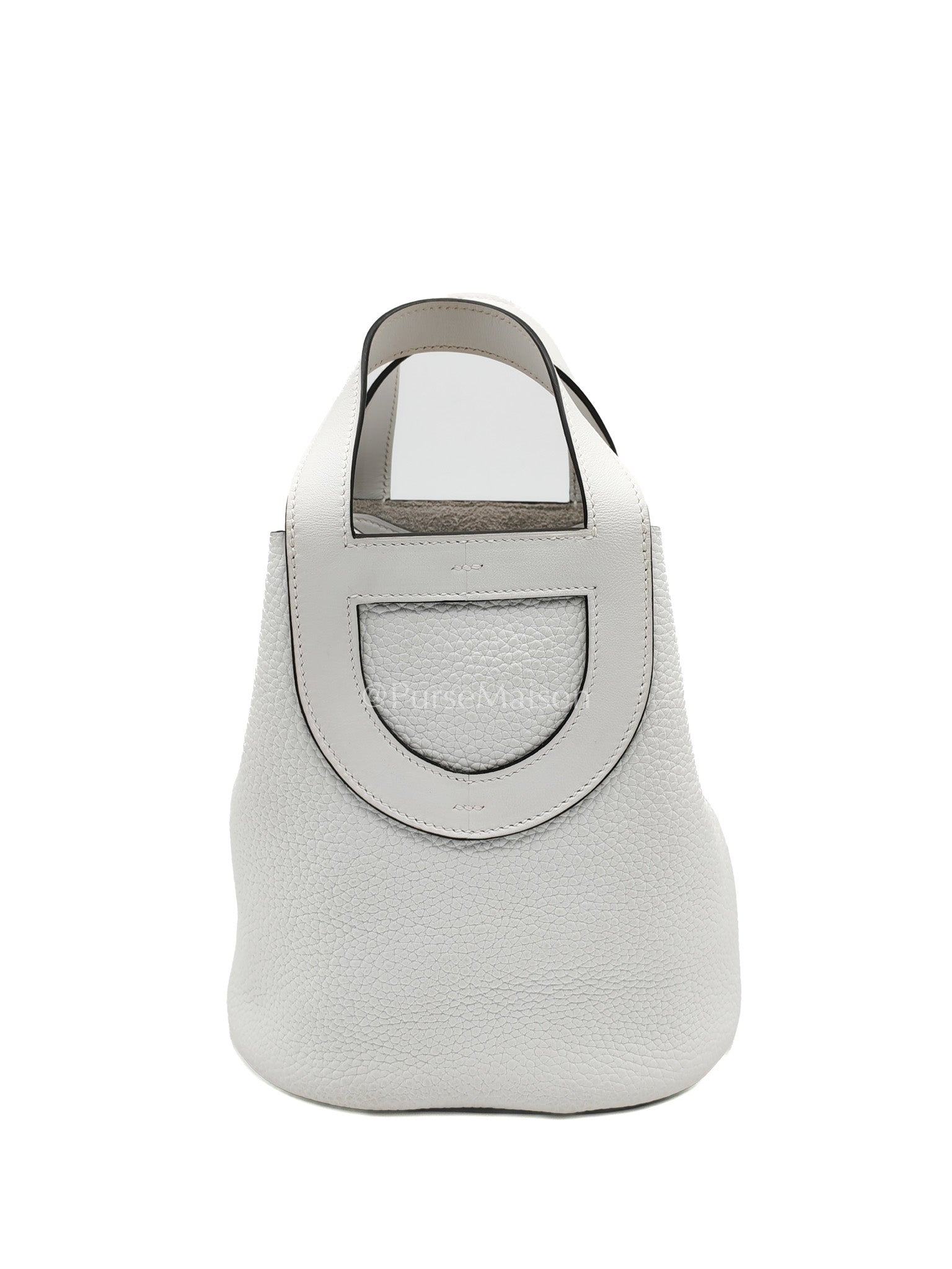 Hermes In The Loop Lock 18 in White Clemence Leather Gold Hardware Stamp B (2023)