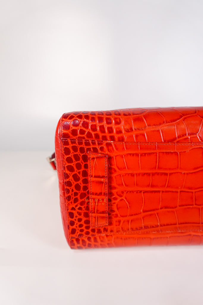 Antigona Medium in Red Crocodile Leather Silver Hardware | Purse Maison Luxury Bags Shop