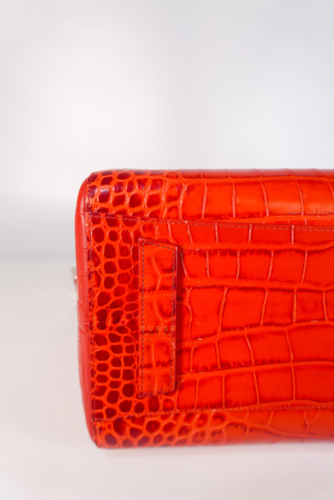 Antigona Medium in Red Crocodile Leather Silver Hardware | Purse Maison Luxury Bags Shop