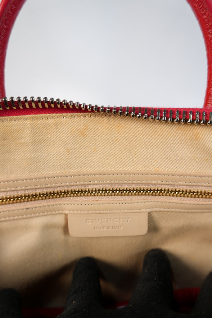 Antigona Medium in Red Crocodile Leather Silver Hardware | Purse Maison Luxury Bags Shop