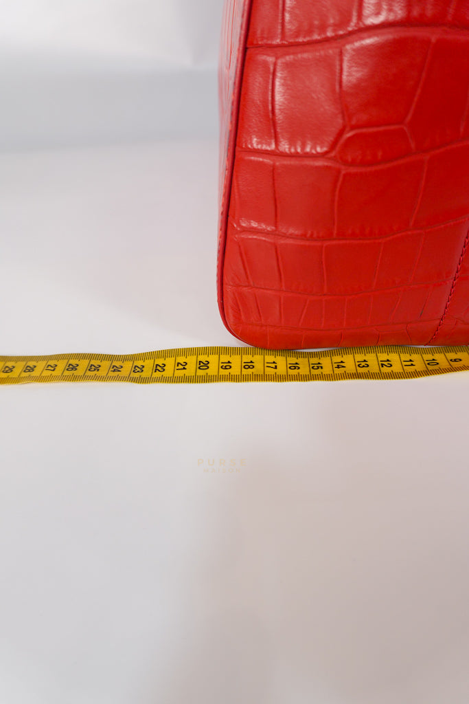 Antigona Medium in Red Crocodile Leather Silver Hardware | Purse Maison Luxury Bags Shop