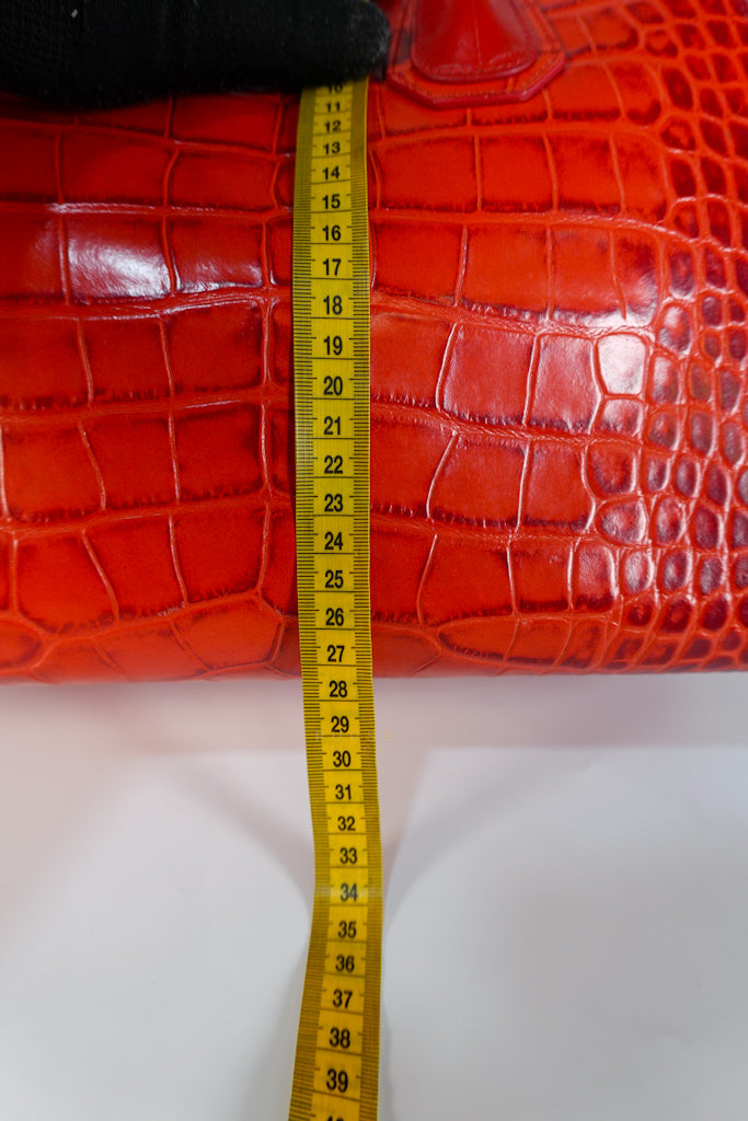 Antigona Medium in Red Crocodile Leather Silver Hardware | Purse Maison Luxury Bags Shop