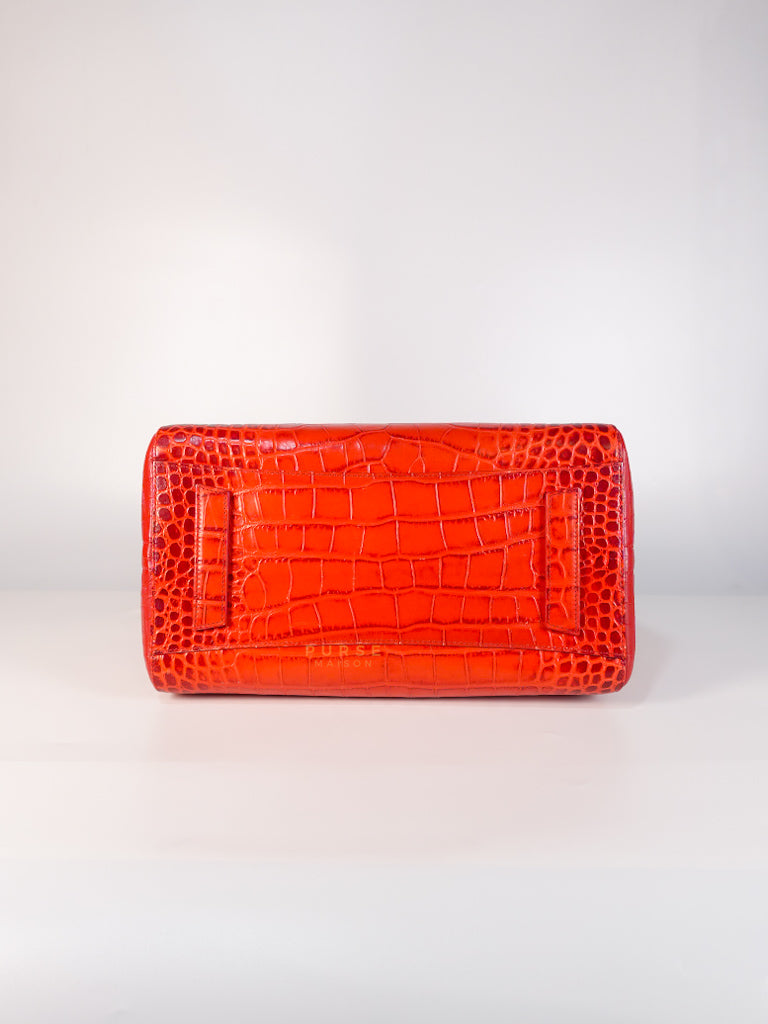 Antigona Medium in Red Crocodile Leather Silver Hardware | Purse Maison Luxury Bags Shop