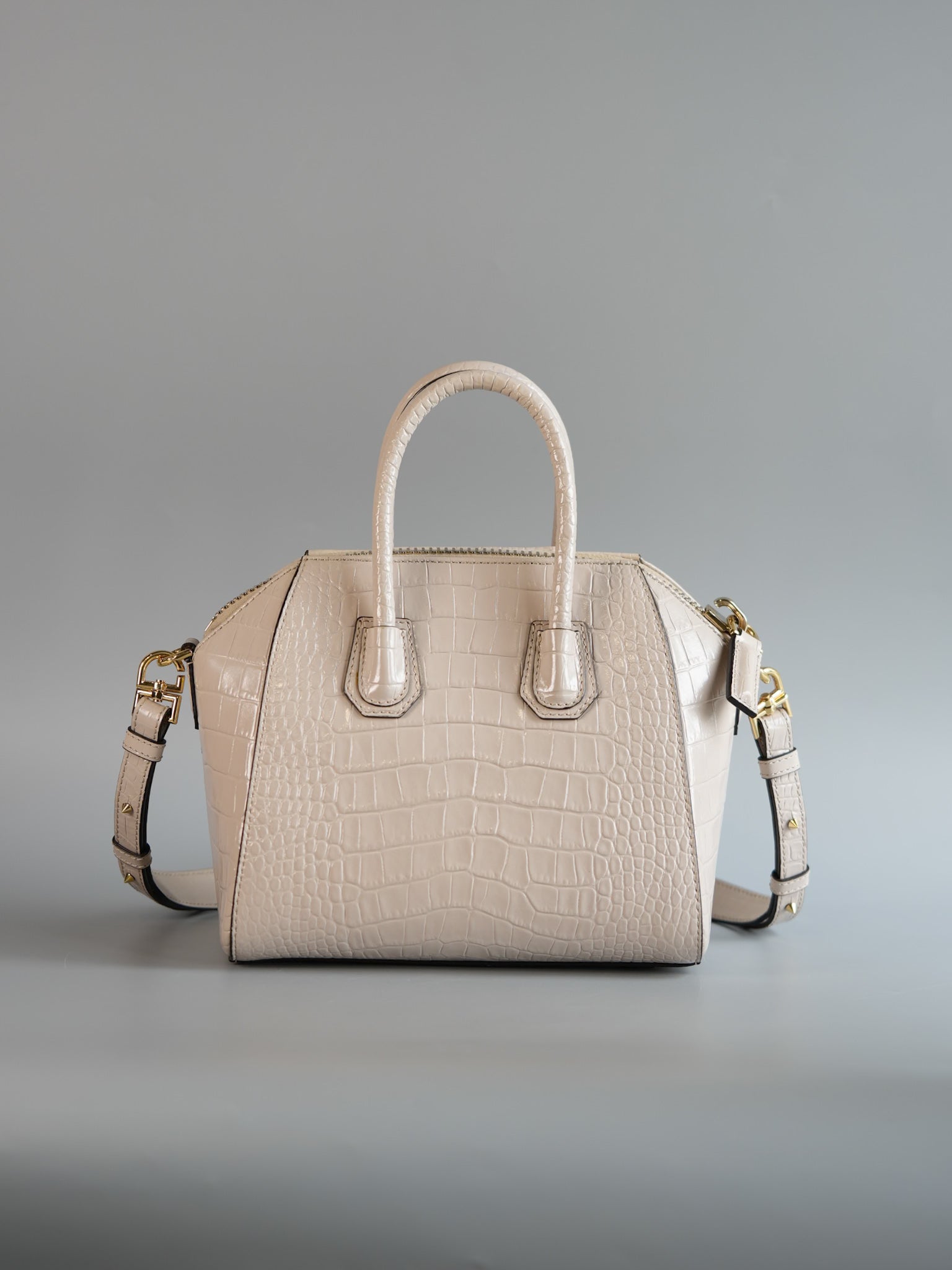 Antigona Mini Dune Crocodile Embossed Calfskin Leather | Purse Maison Luxury Bags Shop