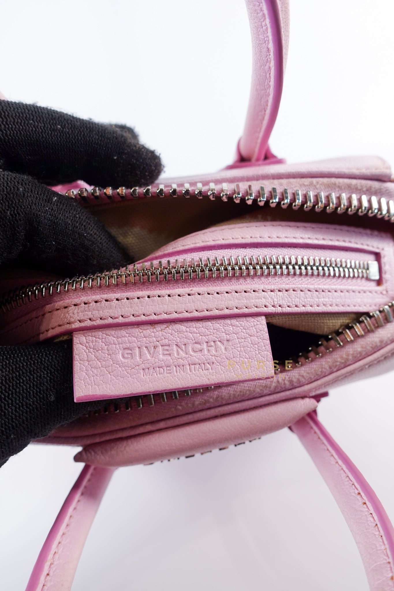 Antigona Mini in Pink Goatskin Leather | Purse Maison Luxury Bags Shop