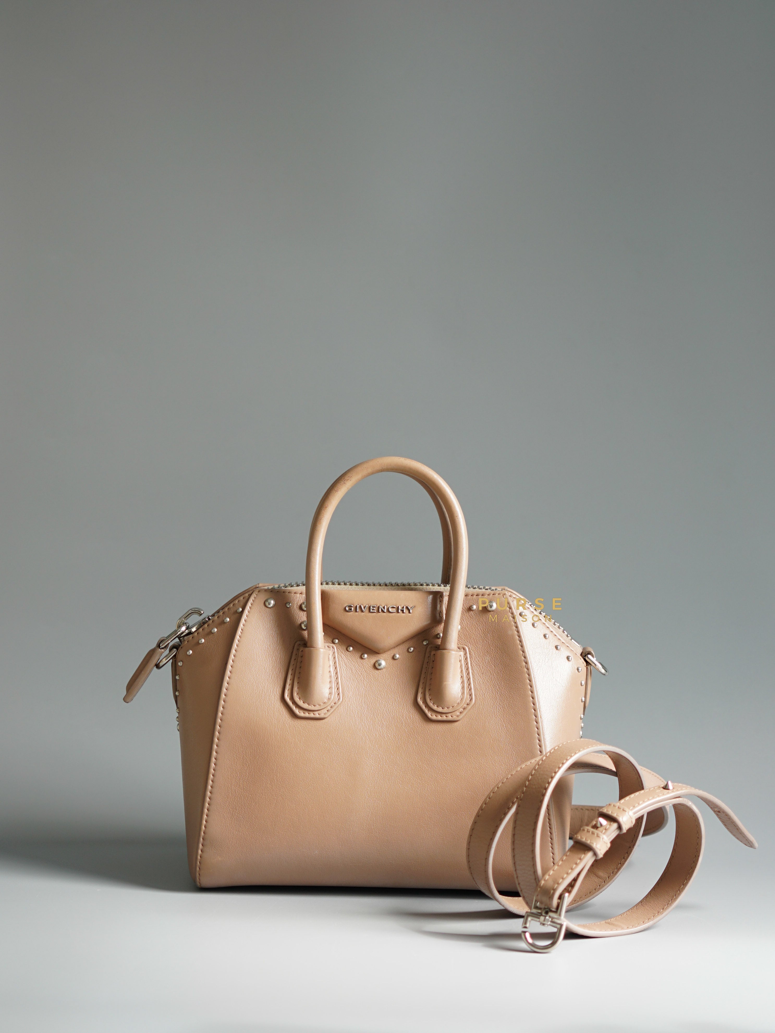 Givenchy Antigona Mini Studded Bag in Old Pink Calfskin Leather | Purse Maison Luxury Bags Shop