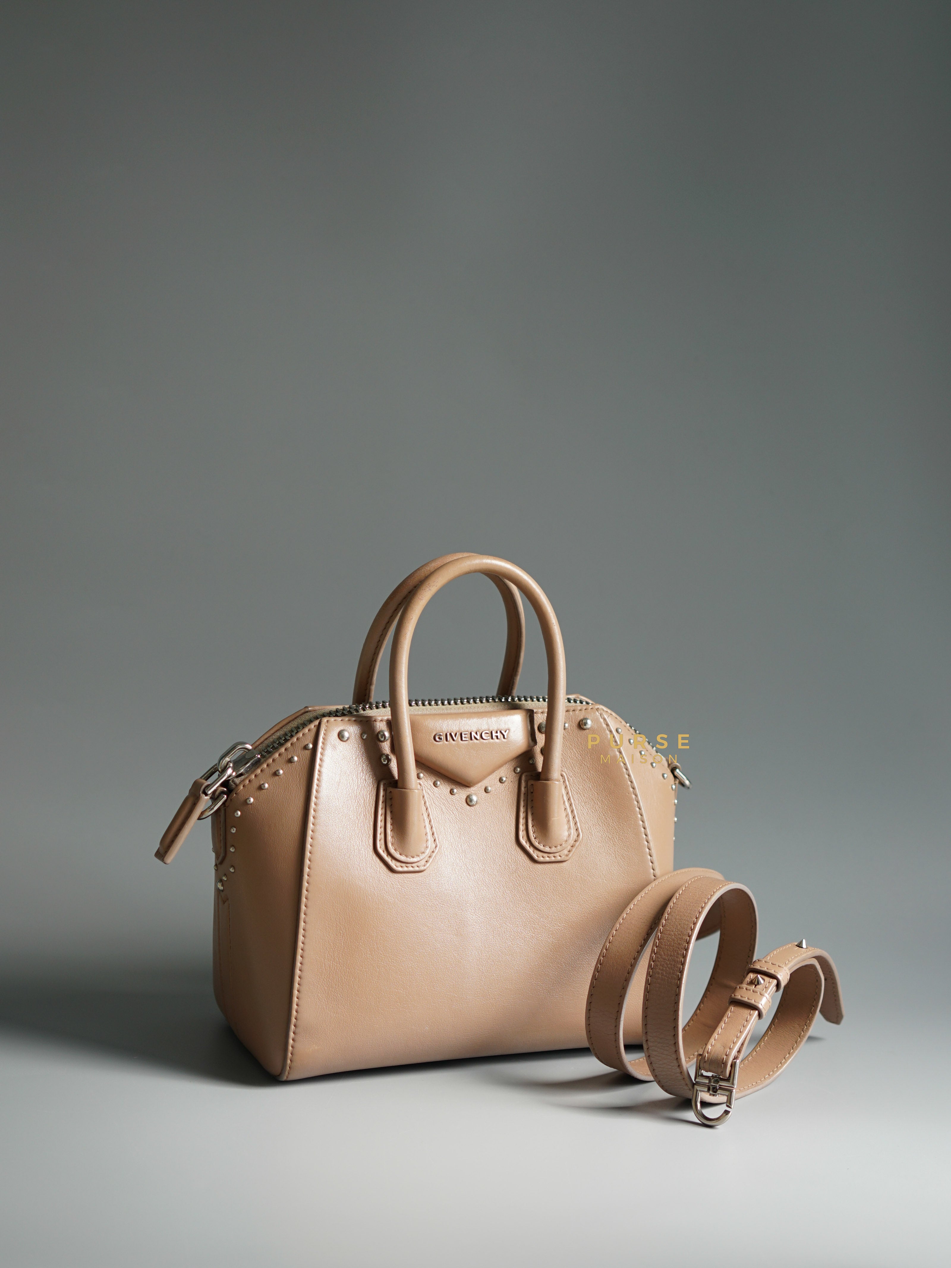 Givenchy Antigona Mini Studded Bag in Old Pink Calfskin Leather | Purse Maison Luxury Bags Shop