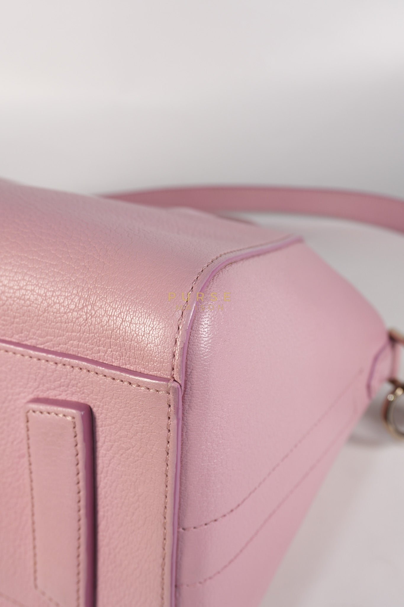 Antigona Small Bag in Pink Grained Calfskin Leather & Silver Hardware | Purse Maison Luxury Bags Shop