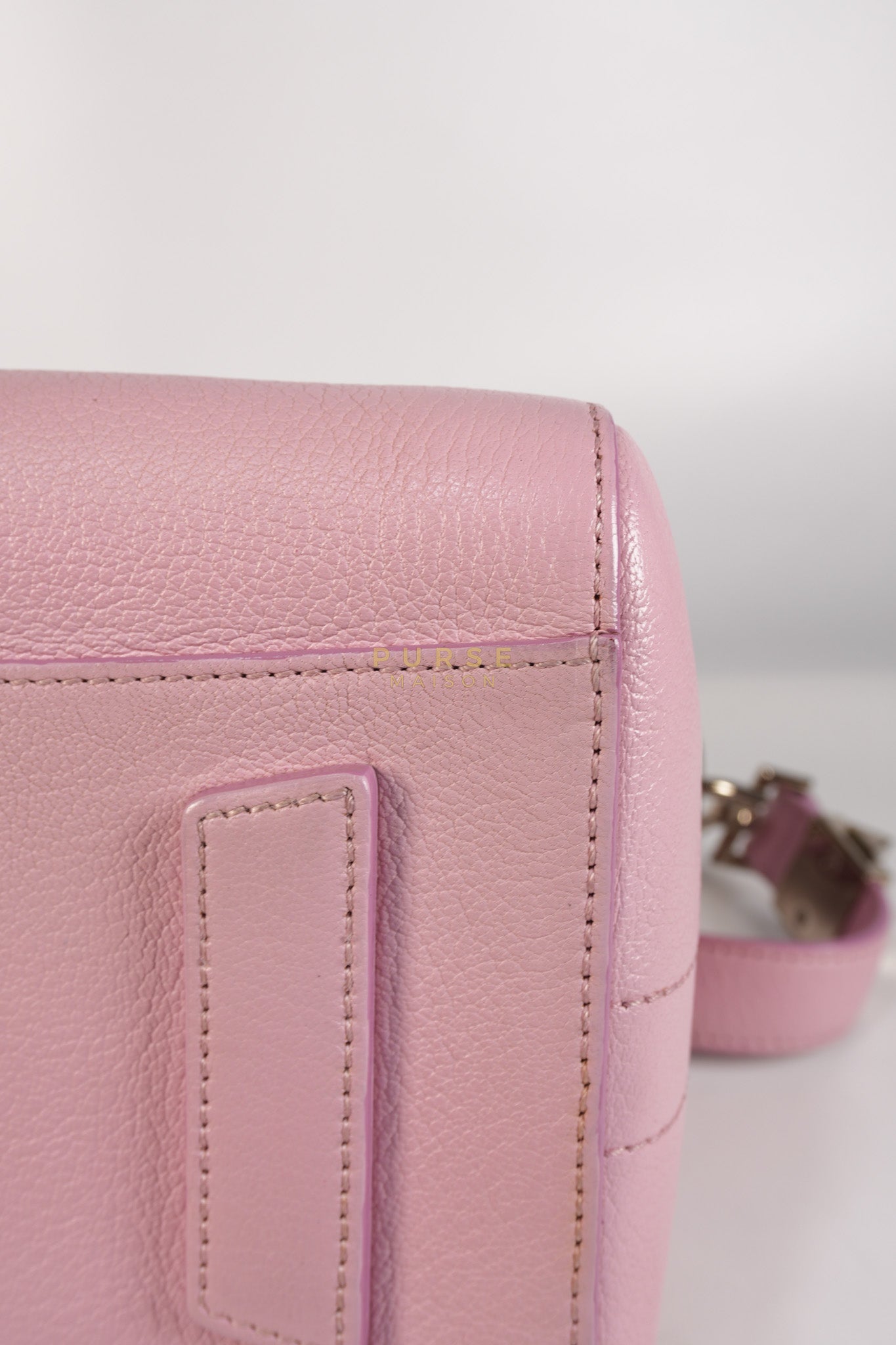 Antigona Small Bag in Pink Grained Calfskin Leather & Silver Hardware | Purse Maison Luxury Bags Shop