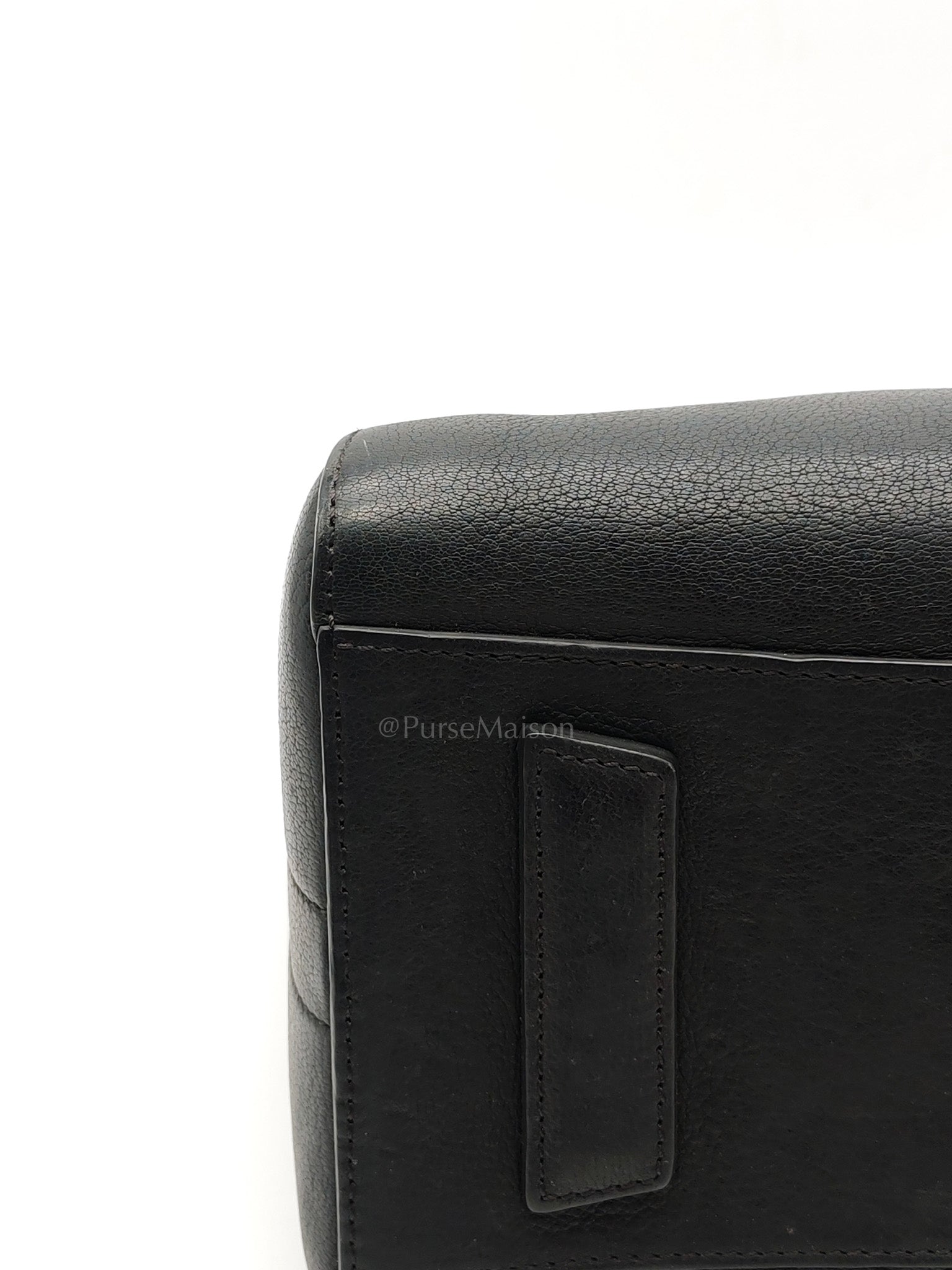Antigona Small in Back Goatskin Leather Silver Hardware | Purse Maison Luxury Bags Shop